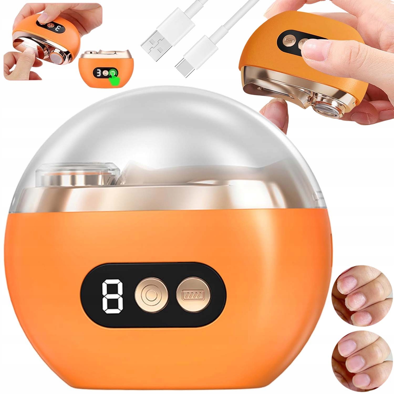 Elektrický Automatický Pilník Na Nehty Pro Dospělé I Děti S Led