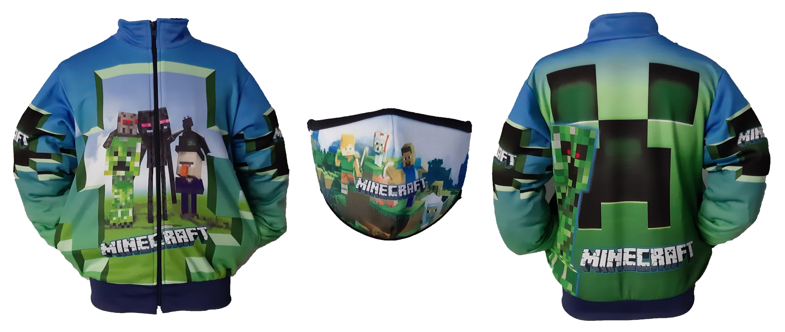 

bluza Minecraft dresowa M2 maseczka r 128