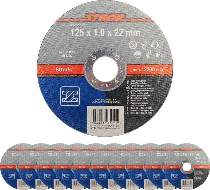 

Tarcza Do Cięcia Metalu 125x1x22mm Tarcze 10 Sztuk