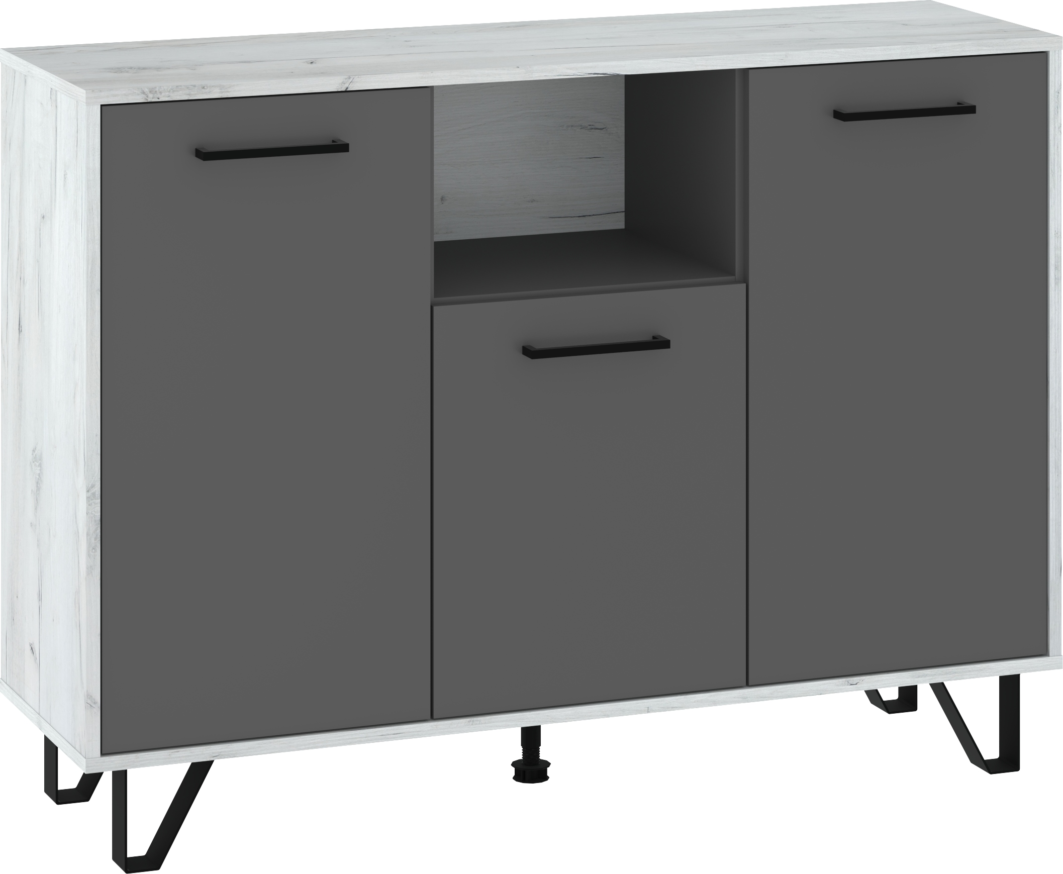 Komoda Boss 3D BOS-04 craft bílá grafit 120 cm