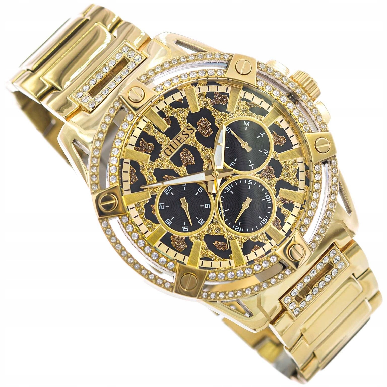 Pánské Hodinky Guess GW0497G4 King Gold S Módními Zirkony Centki