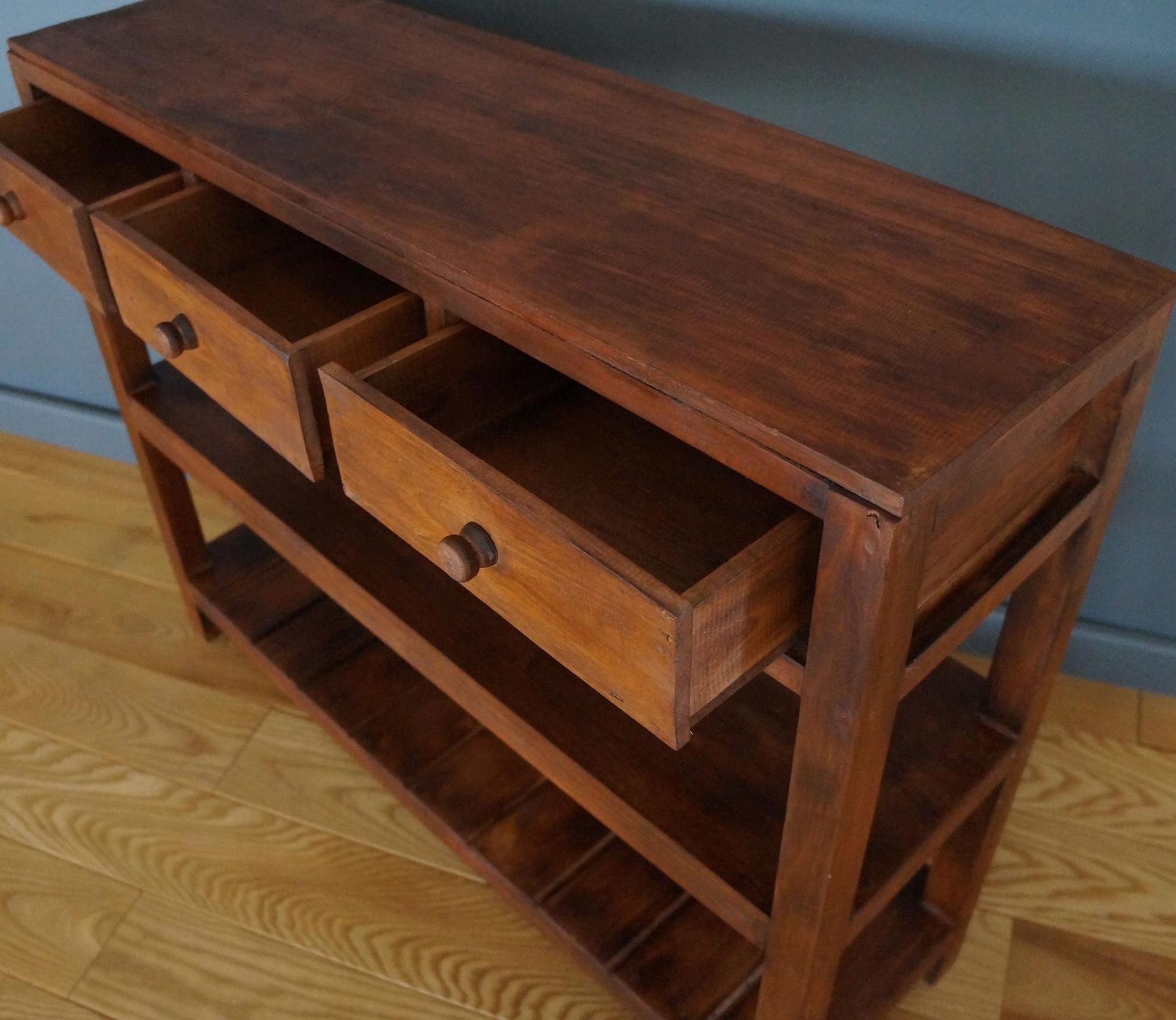 DREWNIANA KONSOLA Z SZUFLADAMI 100 CM HANDMADE Marka inna