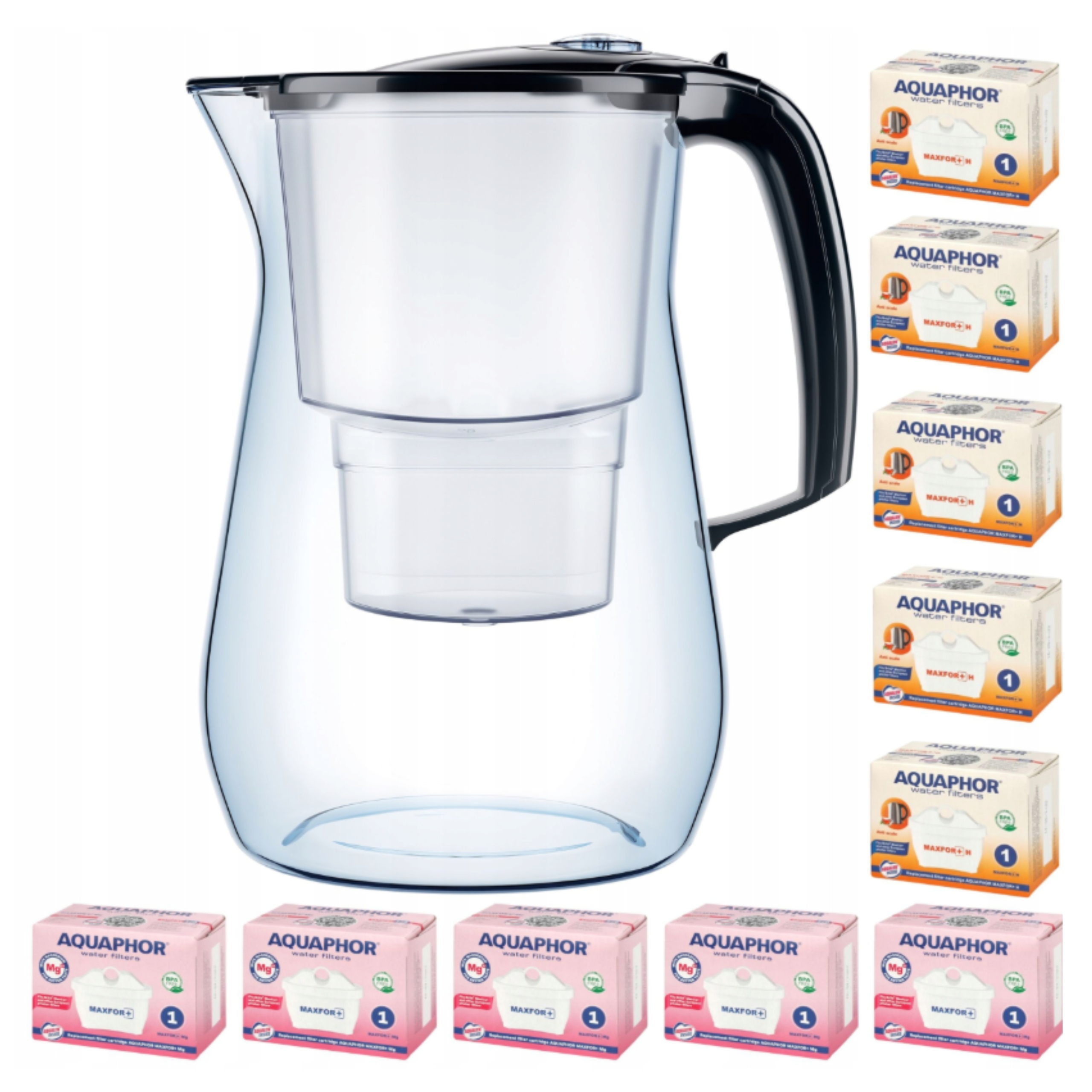 Filtrační konvice Aquaphor Onyx 4,2 l 10 náplní (5 mg 5H), černá