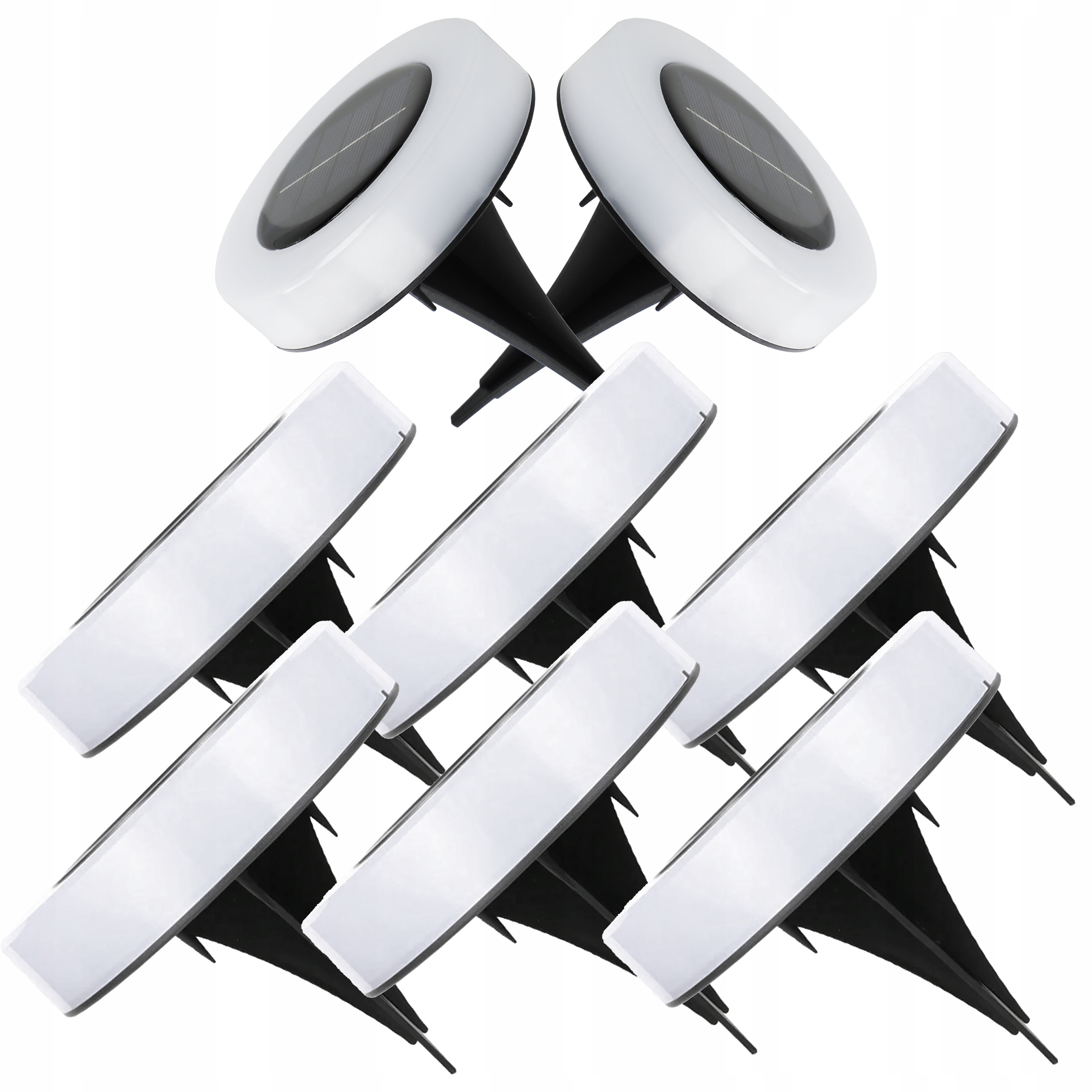 Lampa Solarna Ogrodowa Led Najazdowa Gruntowa Dyski Czujnik Zmierzchu 3000K