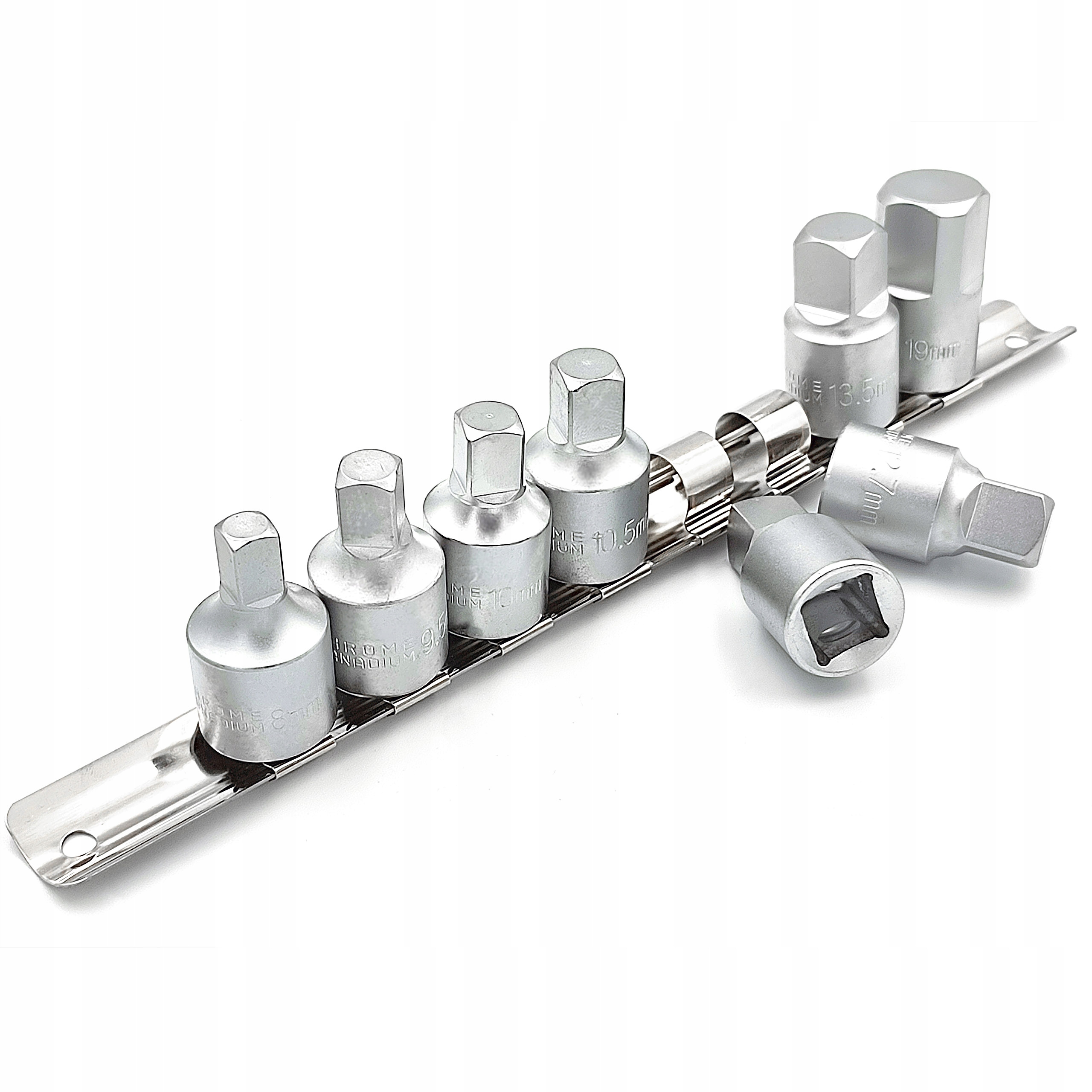 Klucze nasadowe do korków spustowych miski oleju 8 szt. 4-kątne Falon-Tech