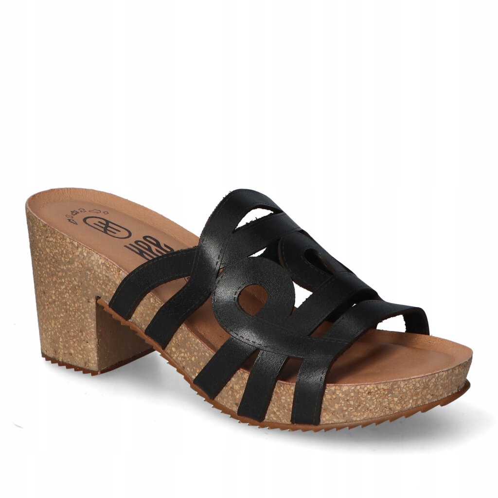 Dámské Nazouváky na podpatku Hee Černé Přírodní kůže 40