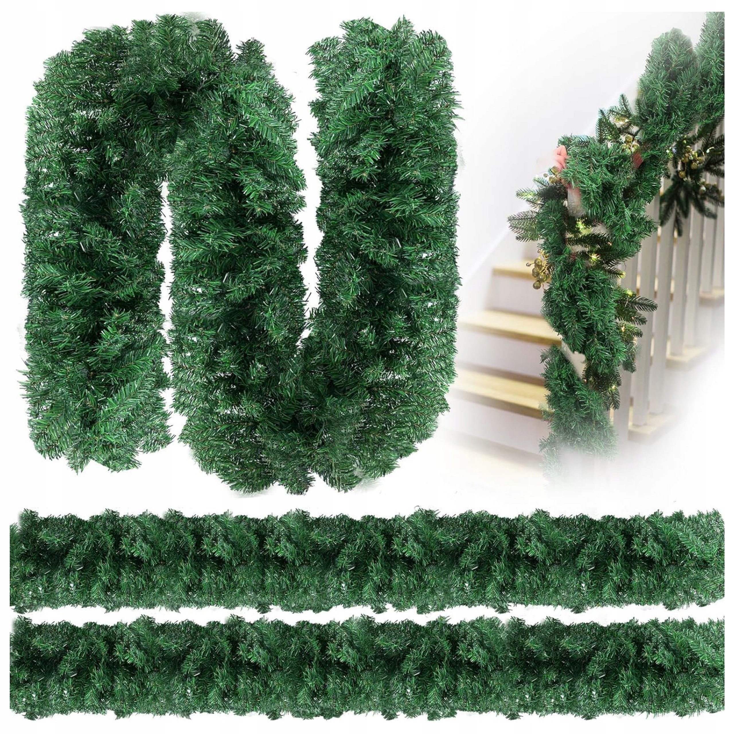 GIRLANDA CHOINKOWA ŚWIĄTECZNA DEKORACYJNA STROIK NA DRZWI OKNO SCHODY 2,7m Rodzaj choinki sztuczna