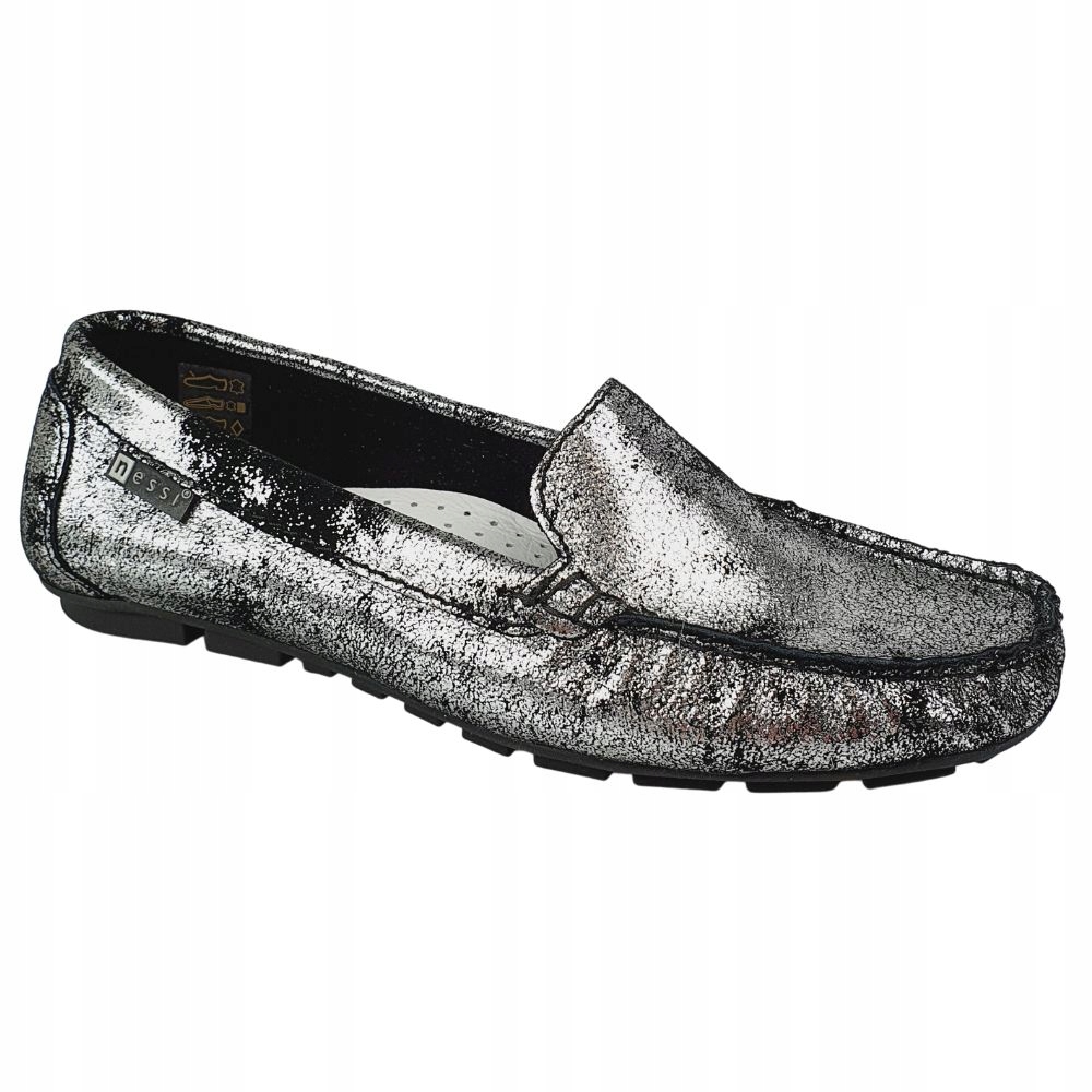 Mokasyny Nessi 17130 srebro 5_3 r. 41