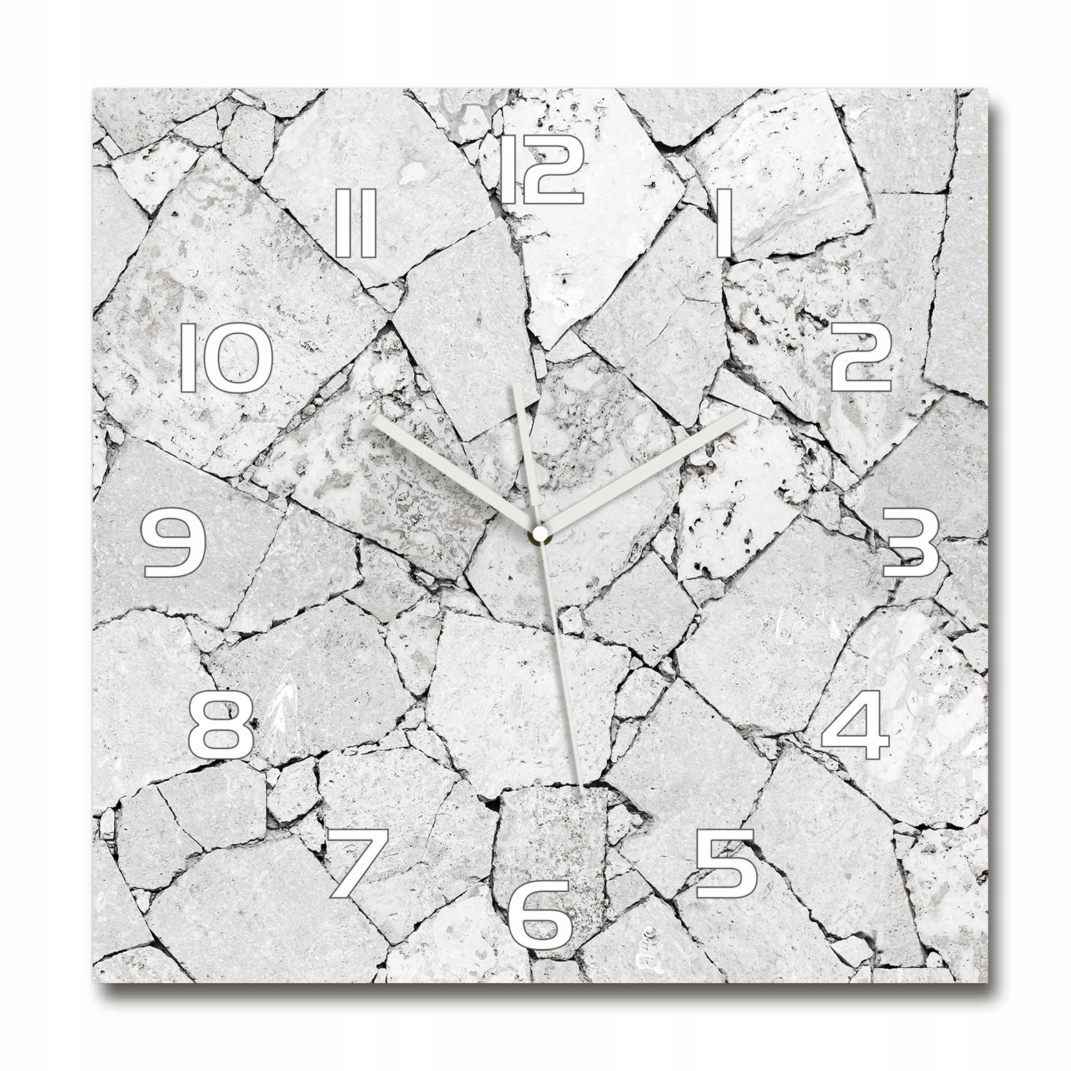 

Szklany duży zegar wiszący Kamienna ściana 60x60cm