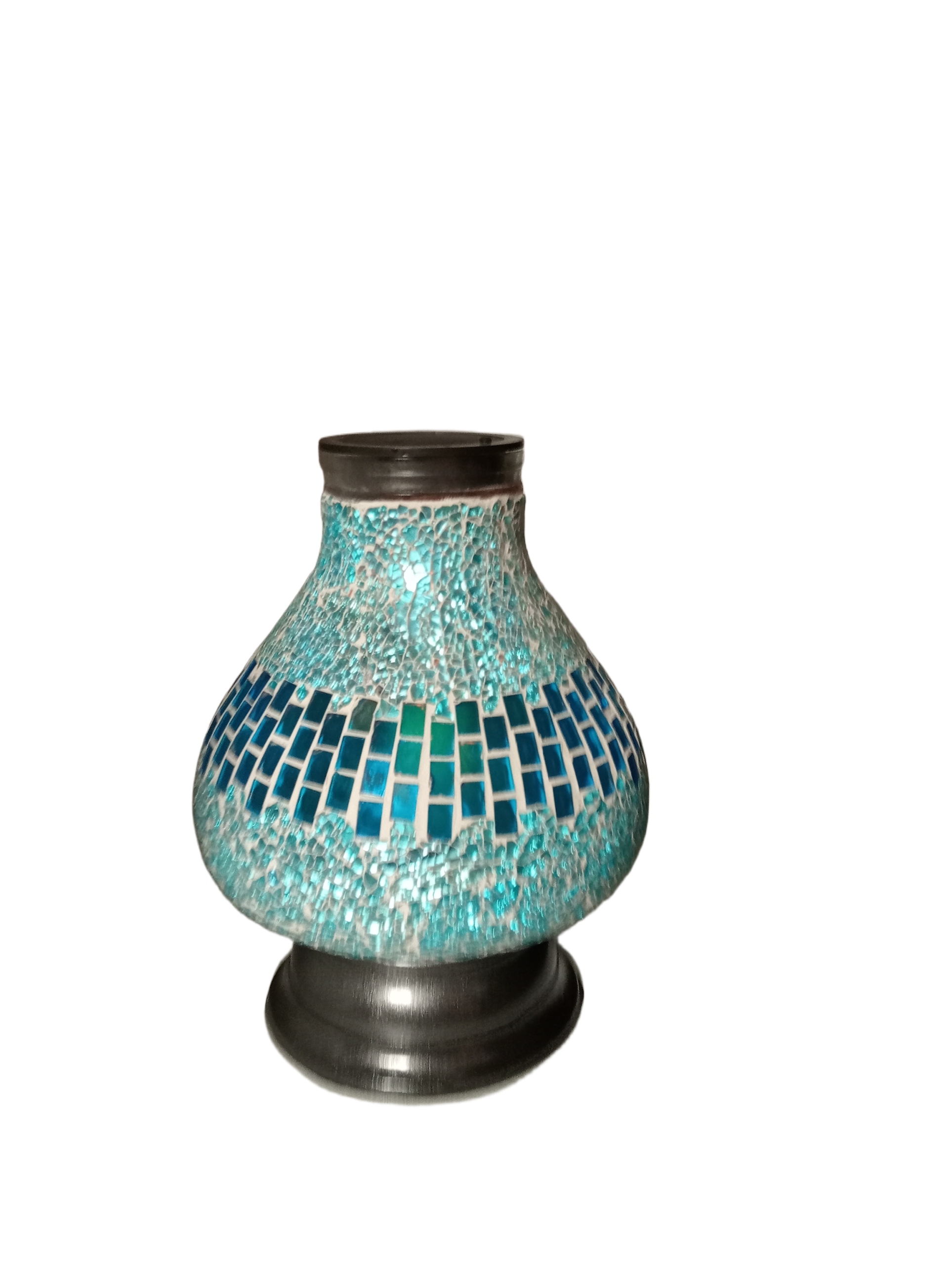 Hřbitovní Svíčka Vitráž Karafa Modrá Ilumini 30 cm