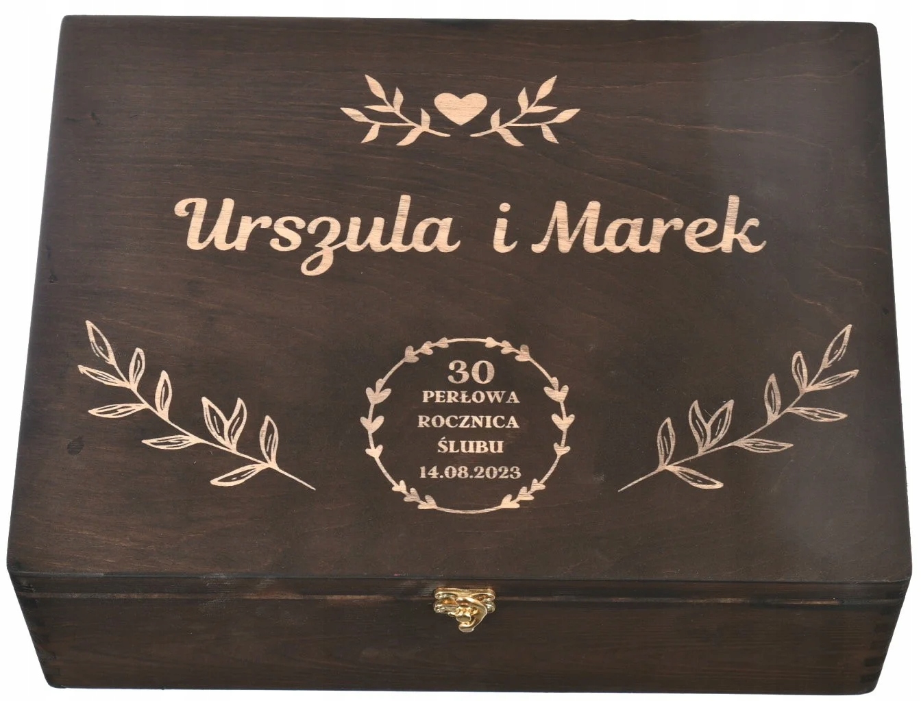 Drewniane pudełko rocznica ślubu