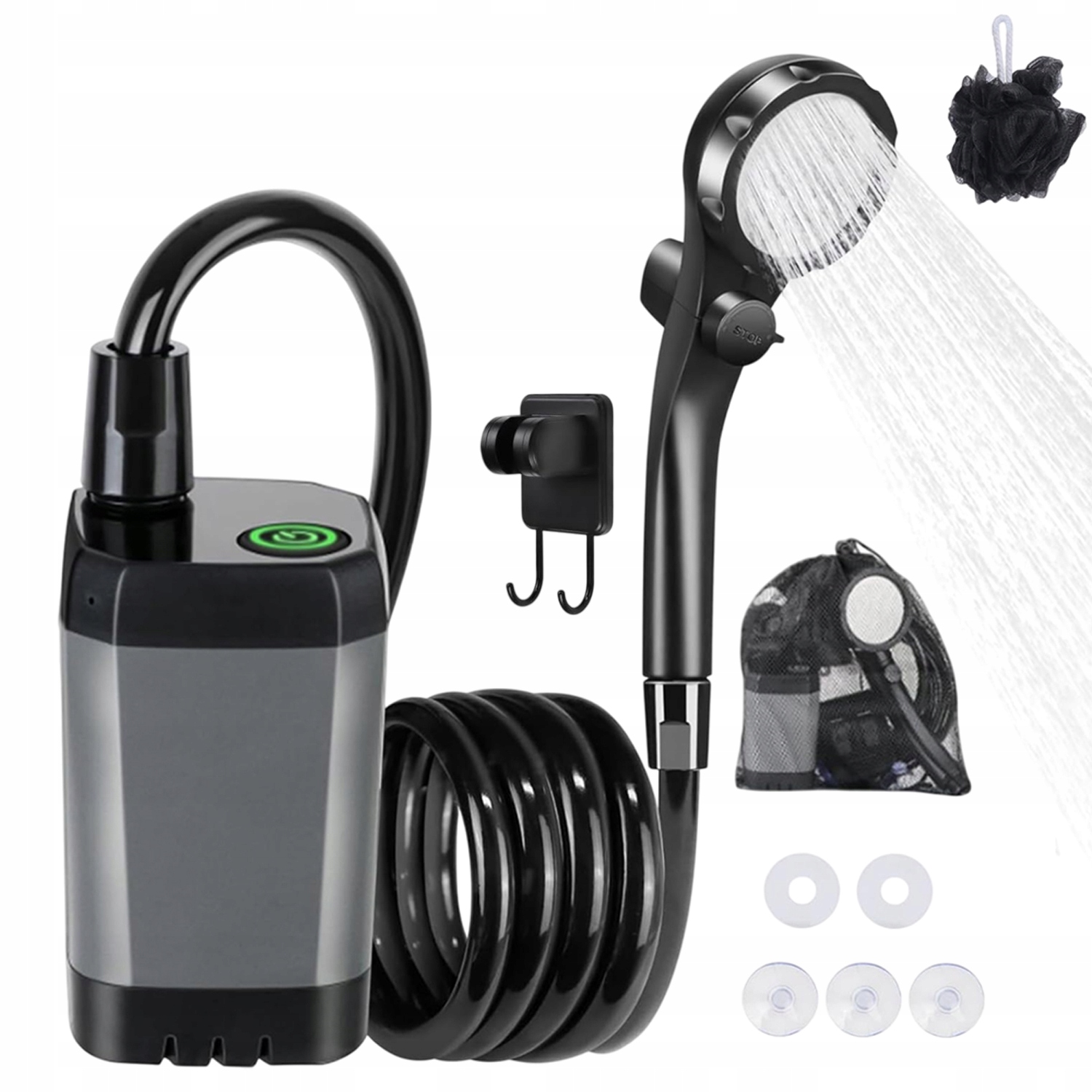 Prysznic Turystyczny Kempingowy Usb Akumulator Pompa Elektryczna Przenośny