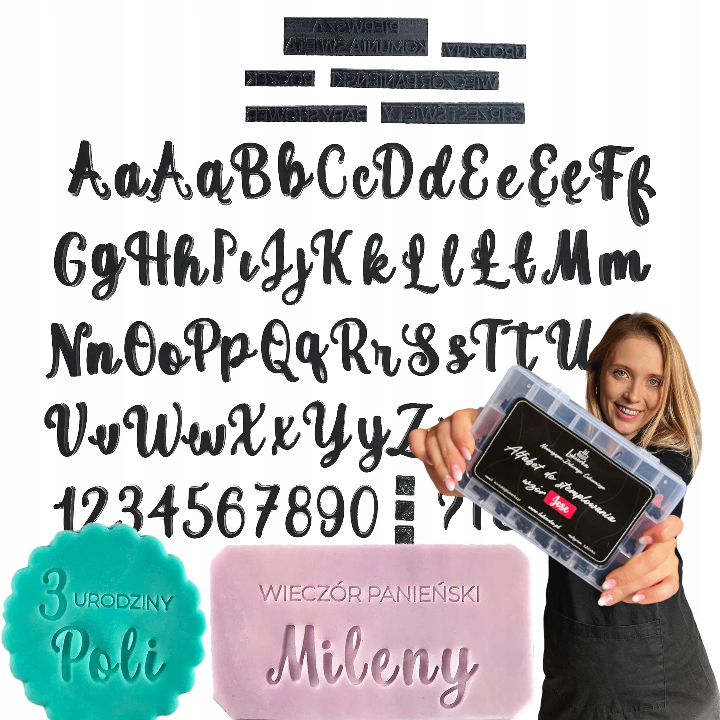 Literki na tort Alfabet cukierniczy Stemple do masy cukrowej Jose Expert