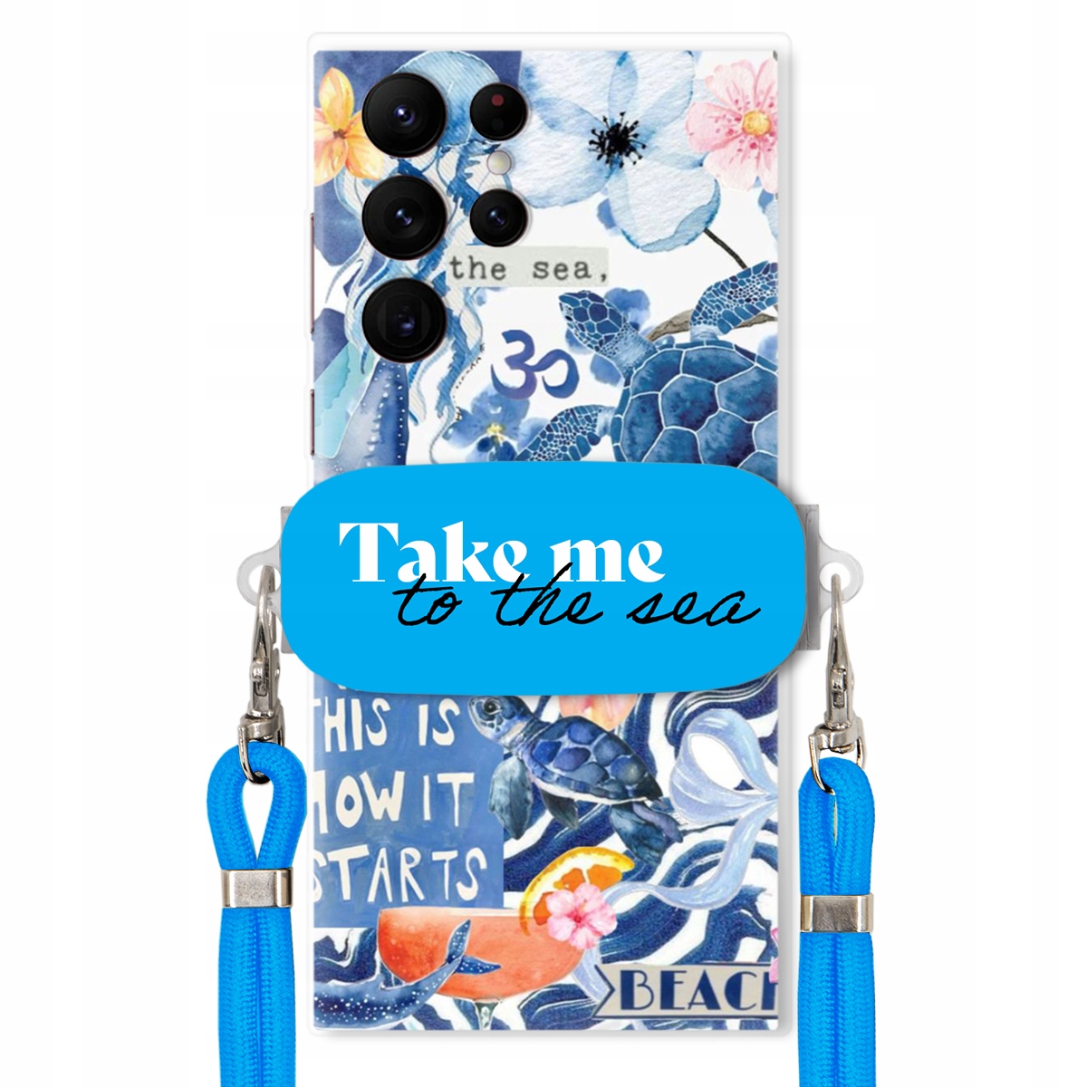 Puzdro pre Samsung S22 Ultra Premium Vodítko Blue Držiak Take Me To The Sea