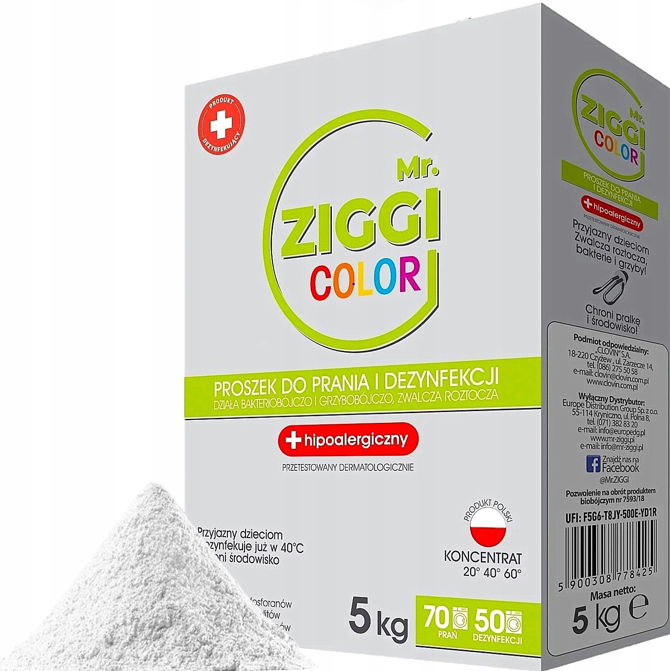 

Mr Ziggi Proszek do Prania Color 5kg Dezynfekujący