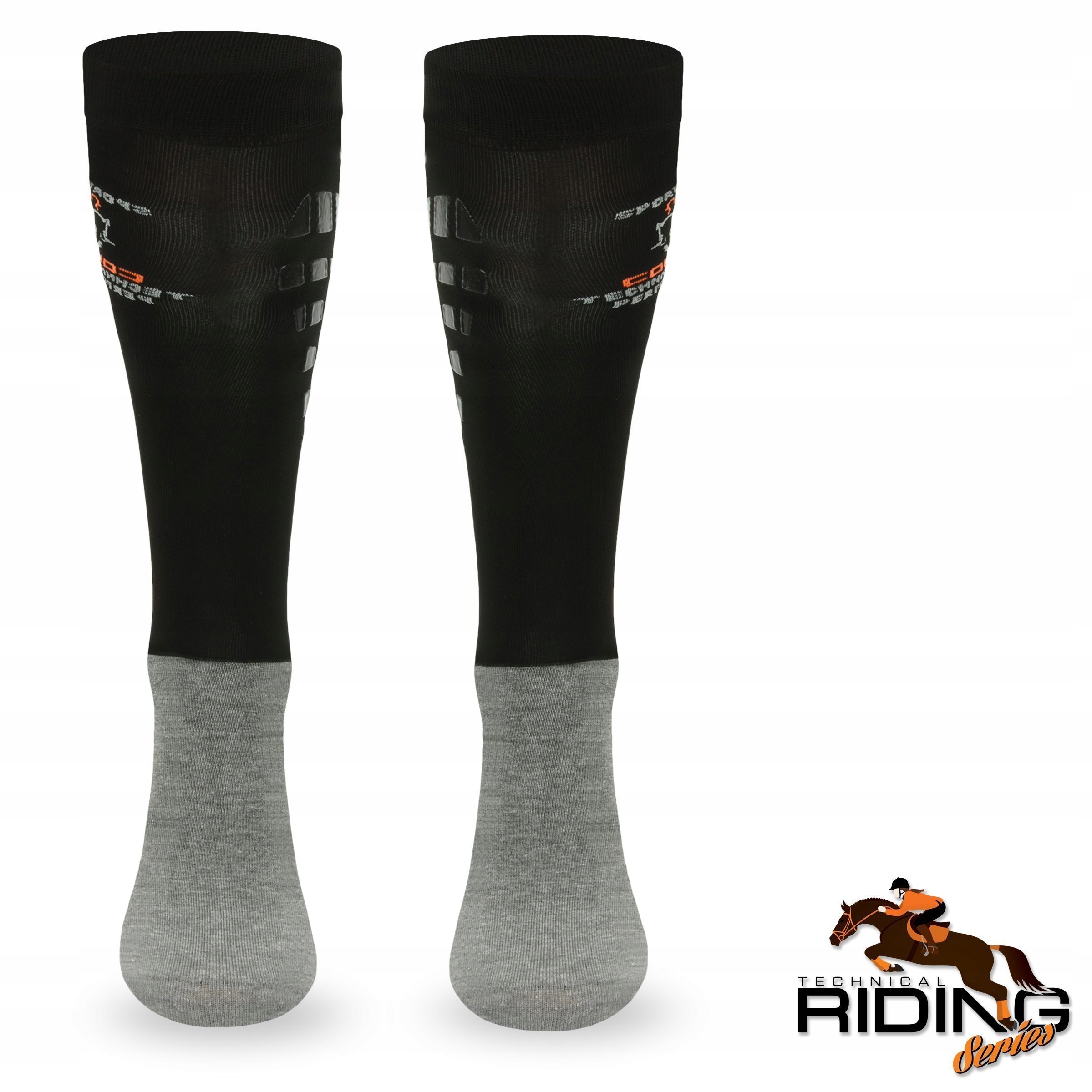 Skarpety jeździeckie z silikonem SPJT - mikrofibra Kolekcja Podkolanówki jeździeckie z silikonem