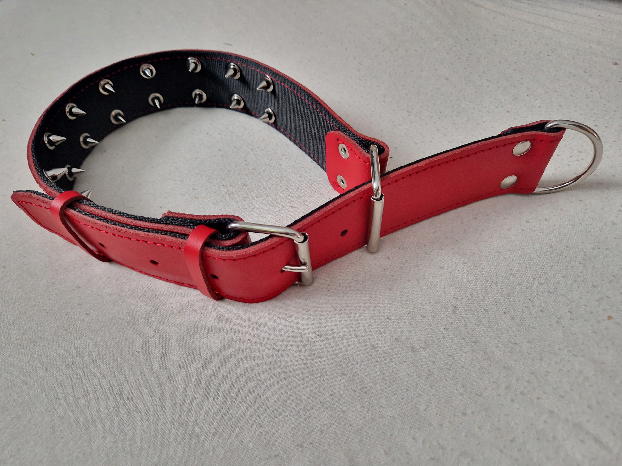 Obroża Pół Zaciskowa Skórzana Kolczatka 4cm Na Wymiar