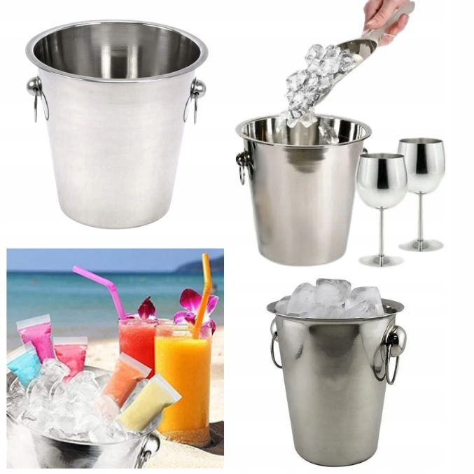 Wiaderko Cooler Pojemnik na Lód - Wiadro do Chłodzenia Napojów Butelek