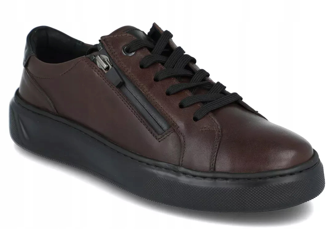 Krisbut pánské boty 5717 hnědé kožené klasické polobotky se zipem R42