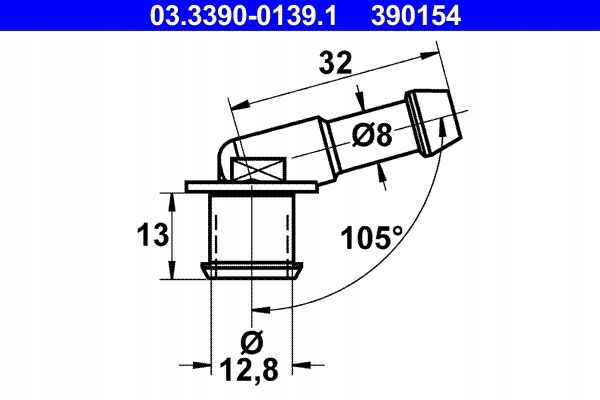 ŁĄCZNIK PRZEWODU ELASTYCZNEGO 03.3390-0139.1 ATE Marka ATE