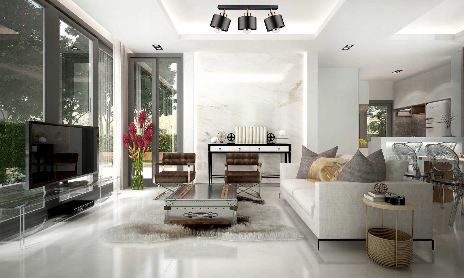 LAMPA SUFITOWA WISZĄCA ŻYRANDOL PLAFON LED Kod producenta LX1031 BLACK + COOPER 3x E27