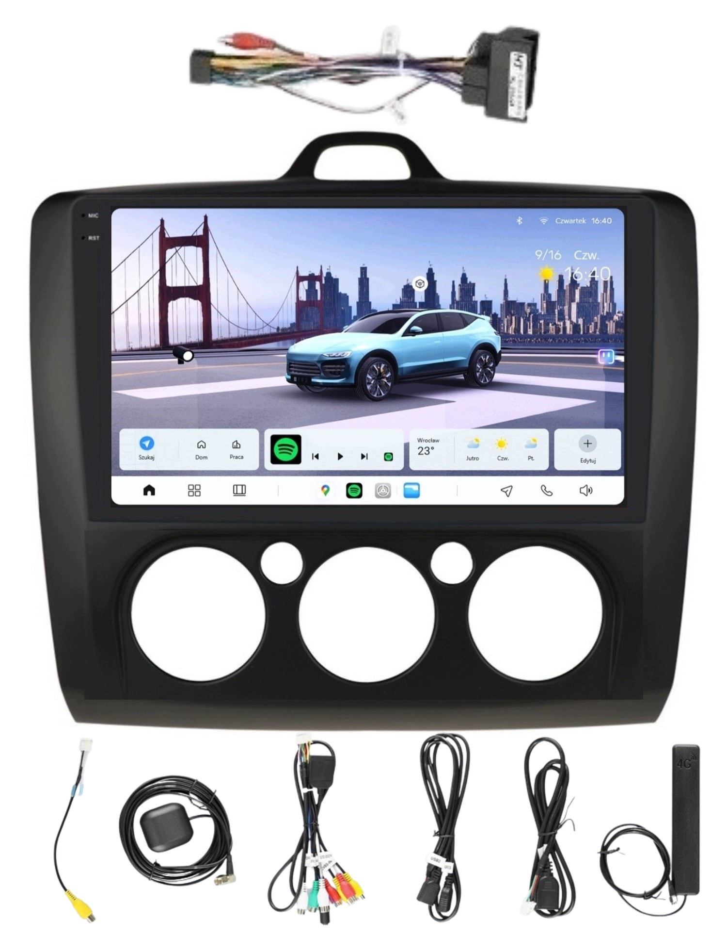 Rádio 2DIN Aura Ai Navigácia Android Ford Focus MK2 8/256GB Lte Dsp Carplay