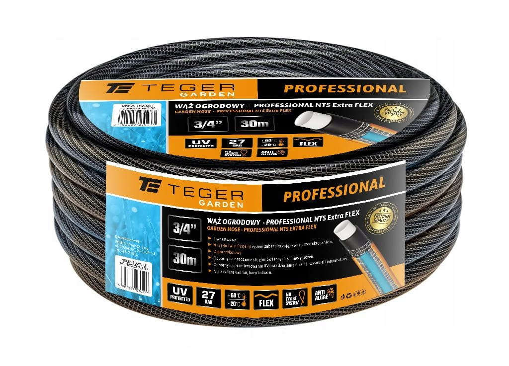 Zahradní hadice "professional- Extra Flex" Fi 3/4" 30 m Teger T-O-NWO20PRO-30