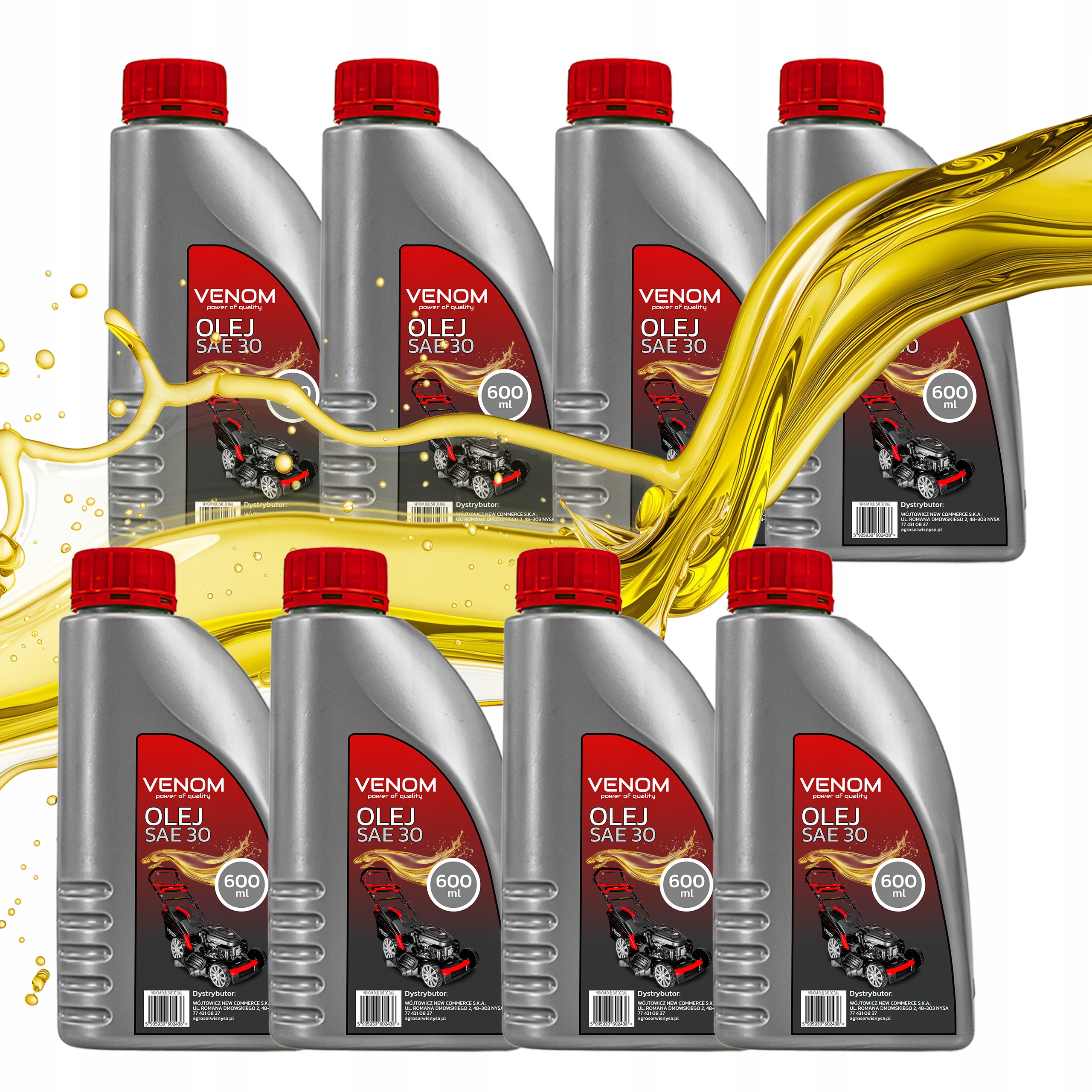 5 Letni Zapas Oleju Sae 30 Venom Do Silników Czterosuwowych 0,6L Pro XXXXXL