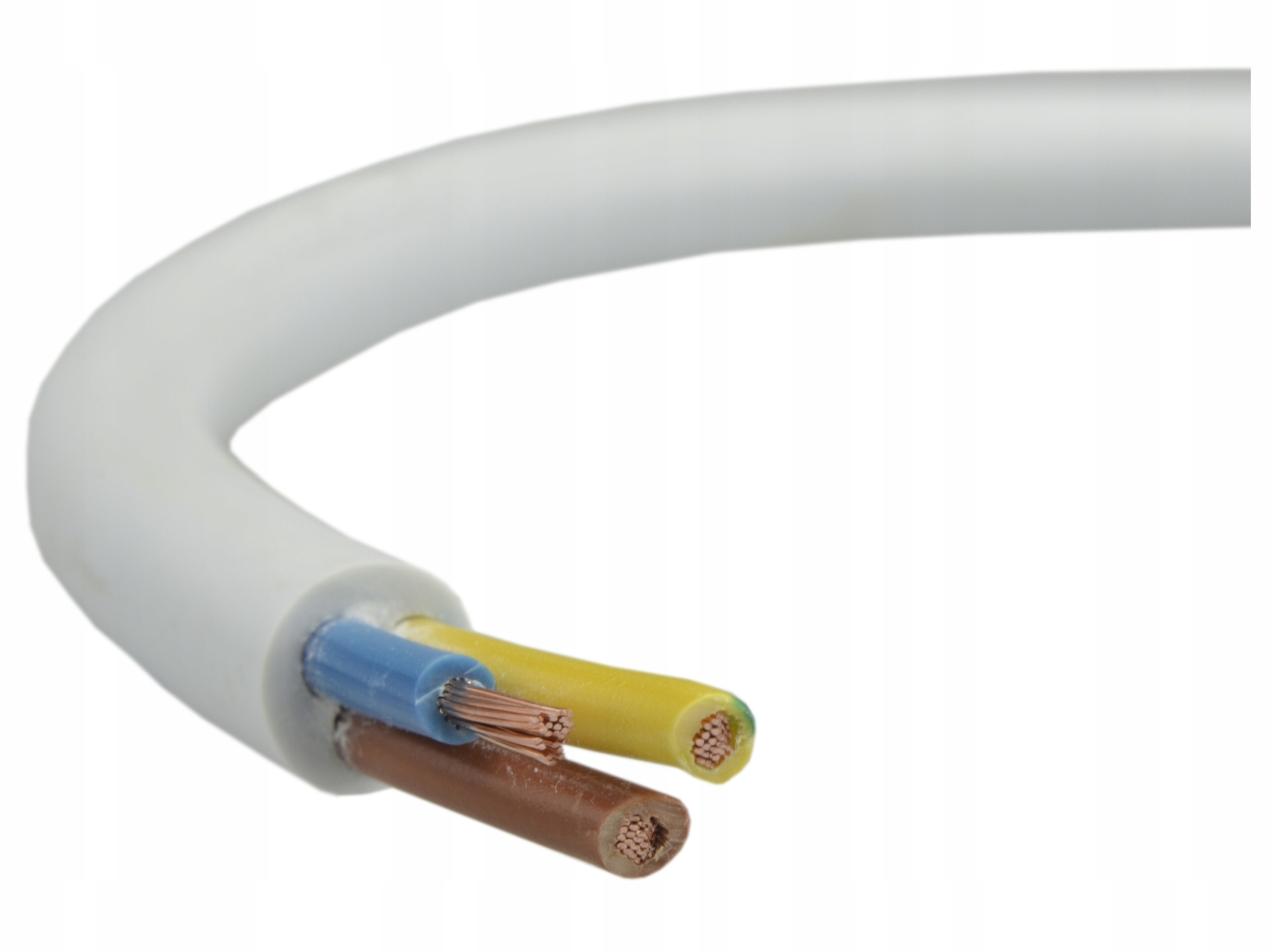 

Przewód kabel prądowy Omy 3x0,75 linka biały 500V