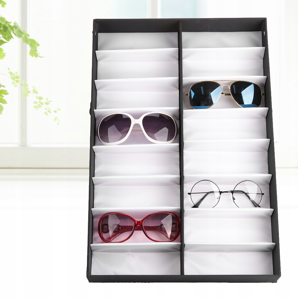 ORGANIZER ETUI NA OKULARY 16SZT SZKATUŁKA PUDEŁK Kolor dominujący czarny