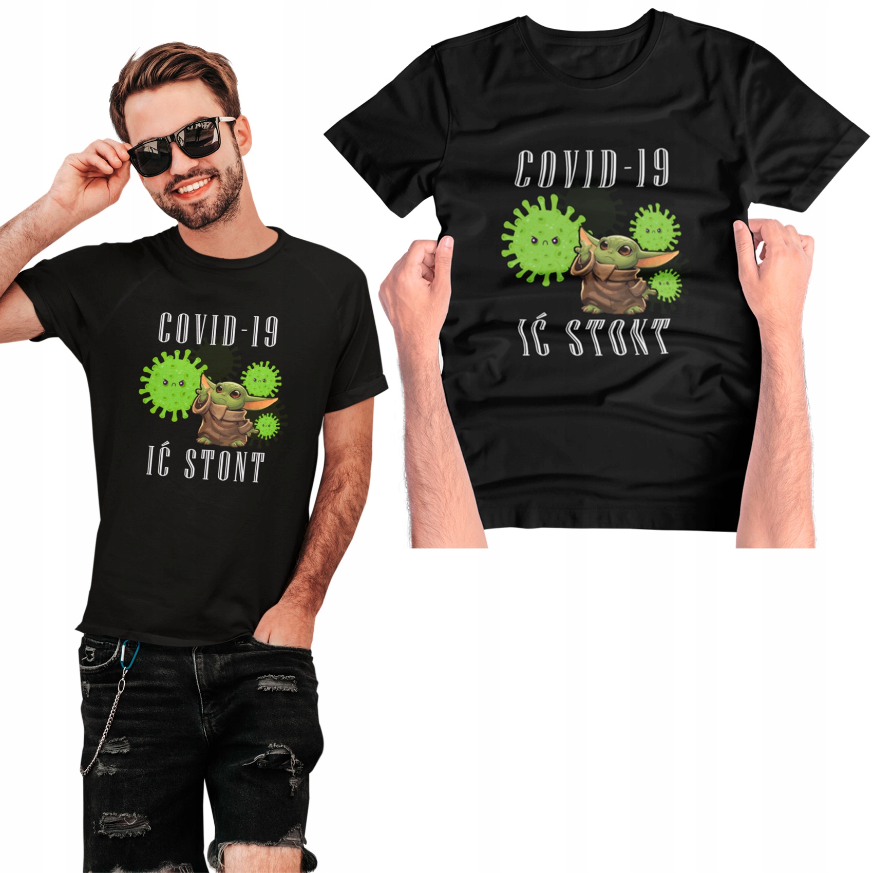 

Koszulka Męska Tshirt Covid Ić Stont Na Prezent