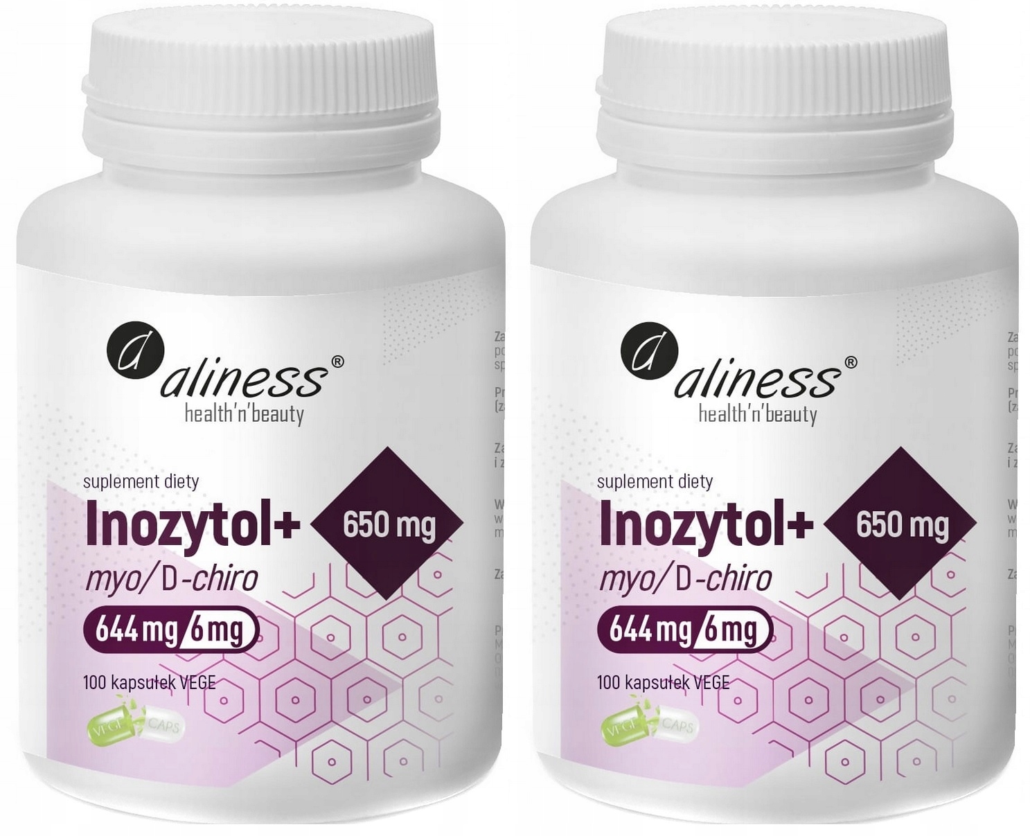 Aliness Inozytol 650 mg Mio D-Chiro 100 kaps Pcos Nastrój Płodność Stres
