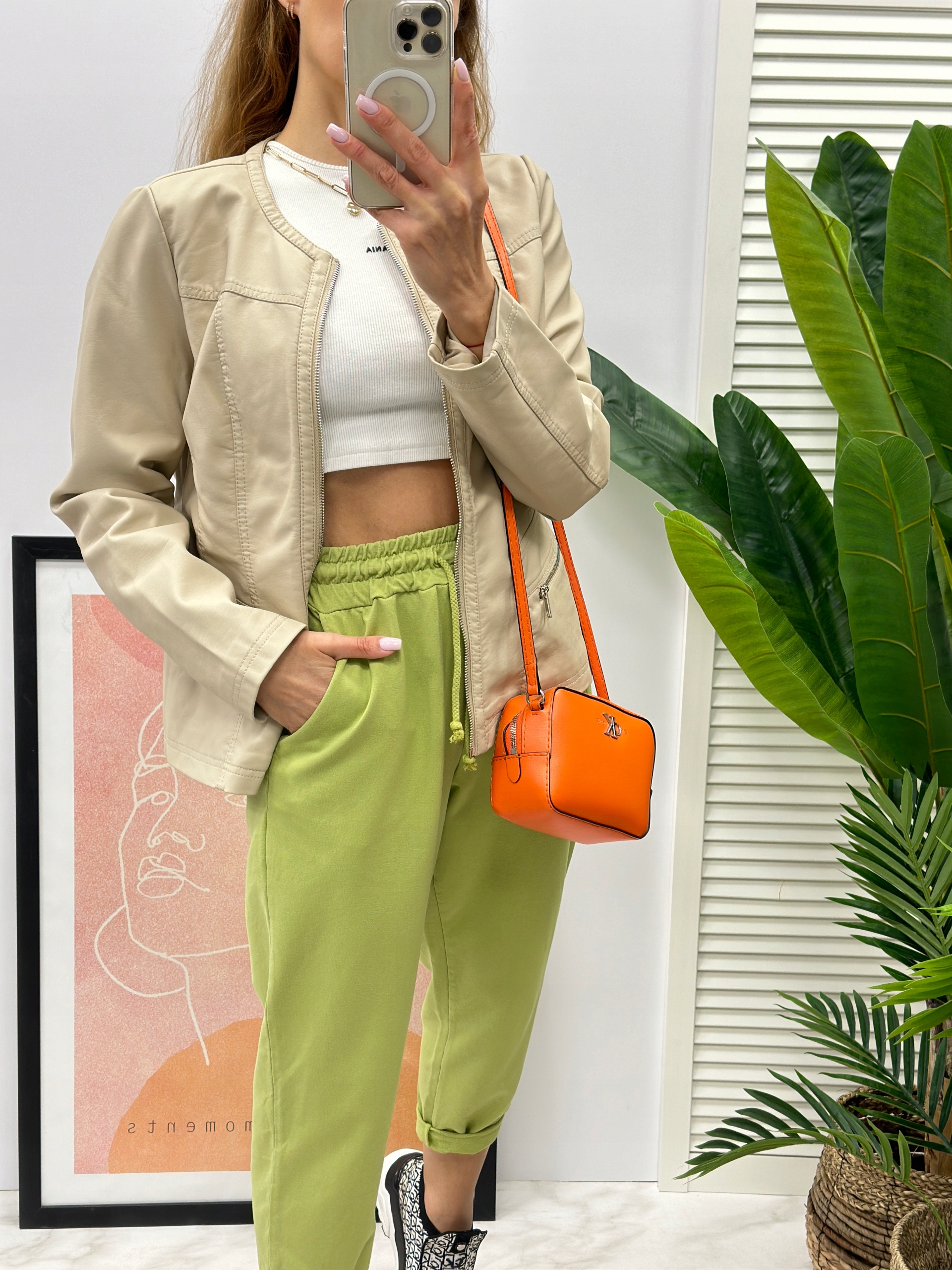 RAMONESKA Escandelle chanelka ECO SKÓRA BEŻ 46 Kaptur bez kaptura