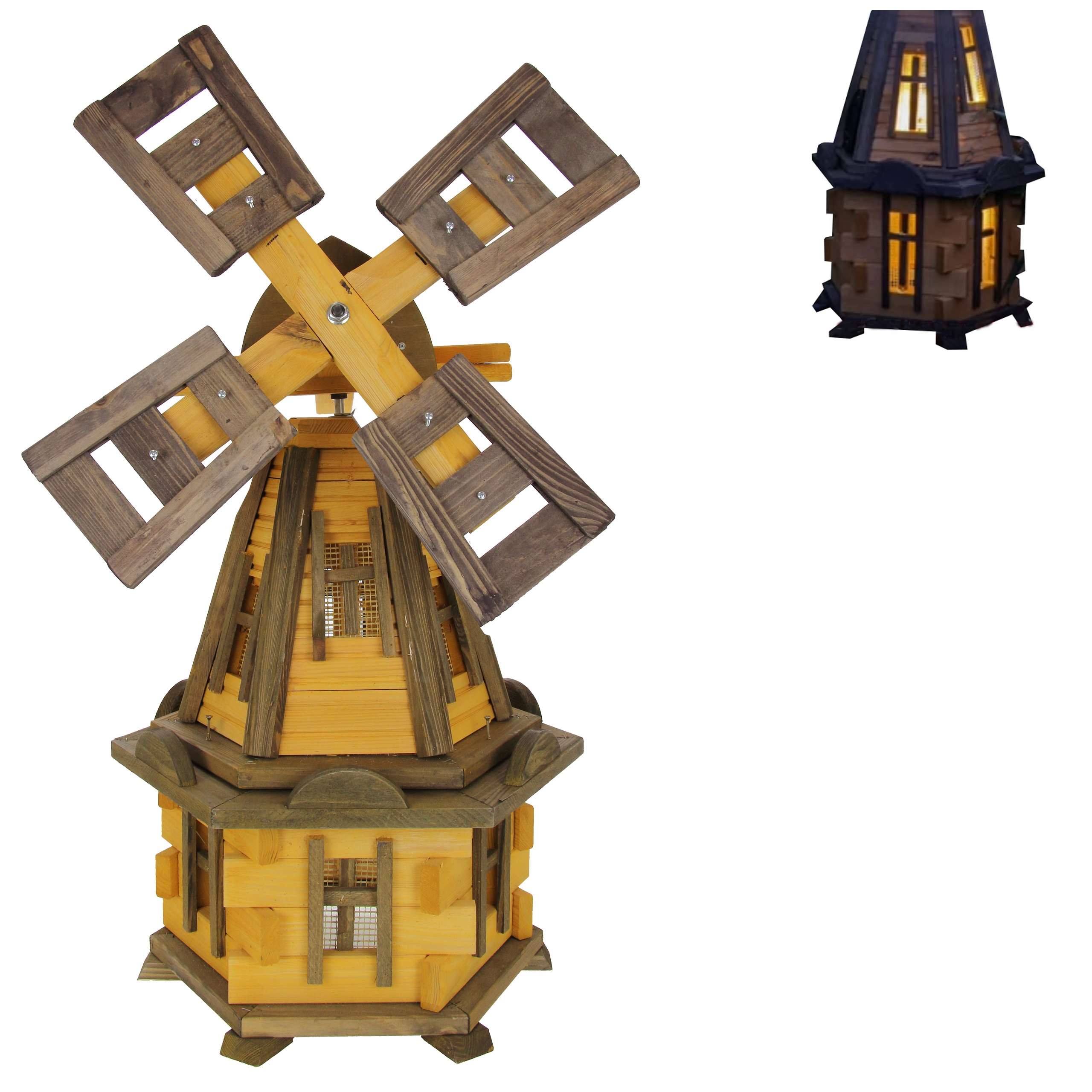 Zahradní větrný mlýn 85 cm s solárním Led osvětlením