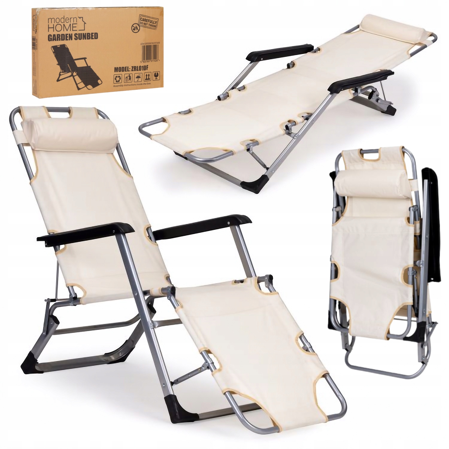 

Krzesło Ogrodowe Składane Leżak Fotel Ogrodowy 2w1