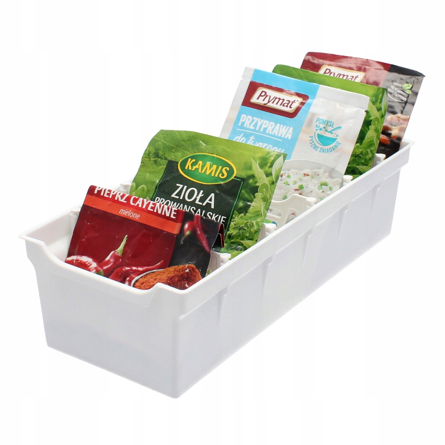 

Organizer pojemnik na przyprawy torebki biały