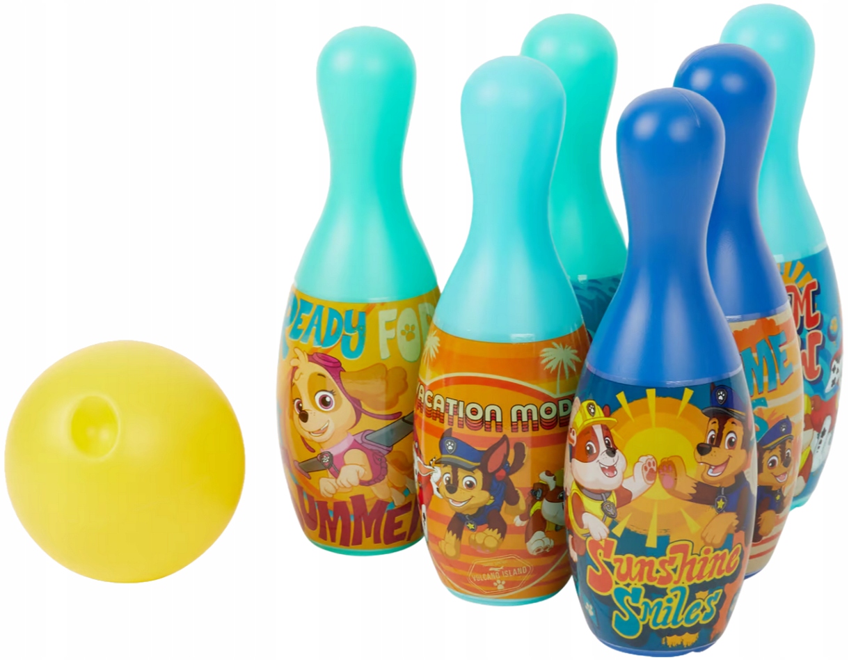 Zestaw do gry w kręgle Psi Patrol, 6 kręgli i kula Marka Sambro