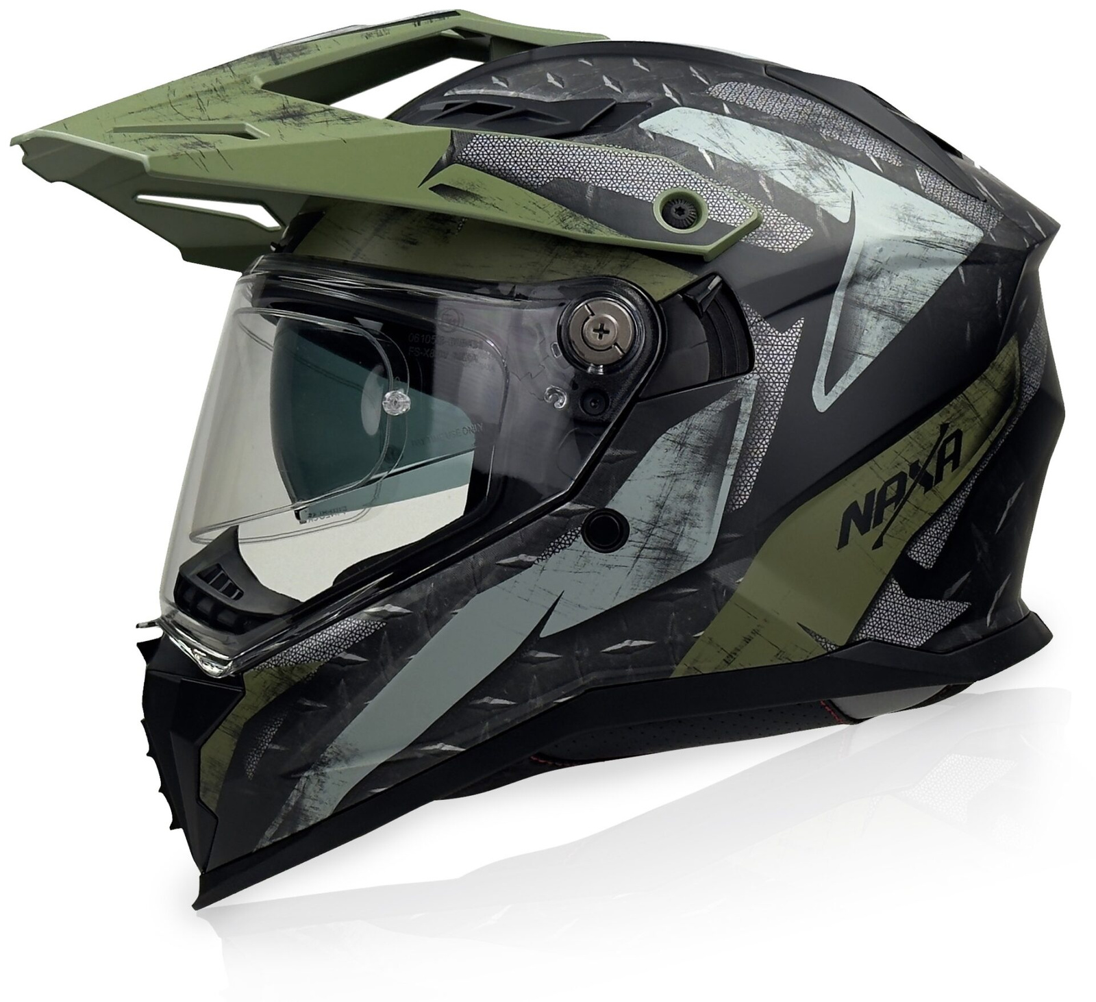 Kask Cross Enduro Naxa Army Camo Mat Pinlock Rozmiar XL