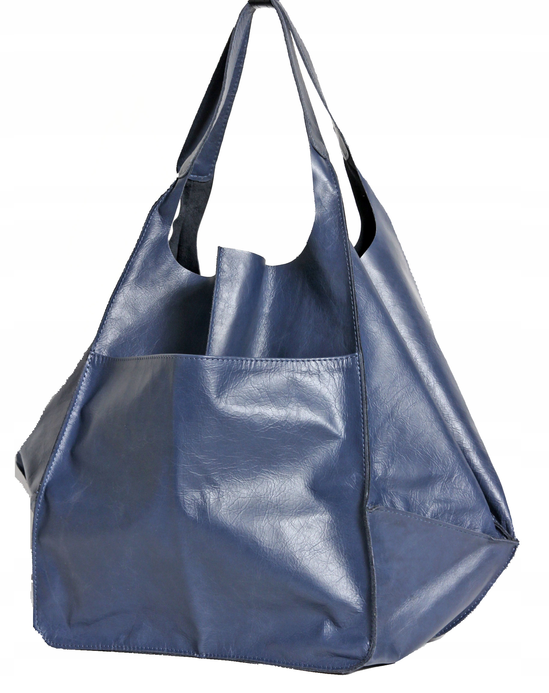 TOREBKA DAMSKA ZE SKÓRY NATURALNEJ - WOREK NA RAMIĘ XXL - SKÓRZANA TOREBKA Styl miejski