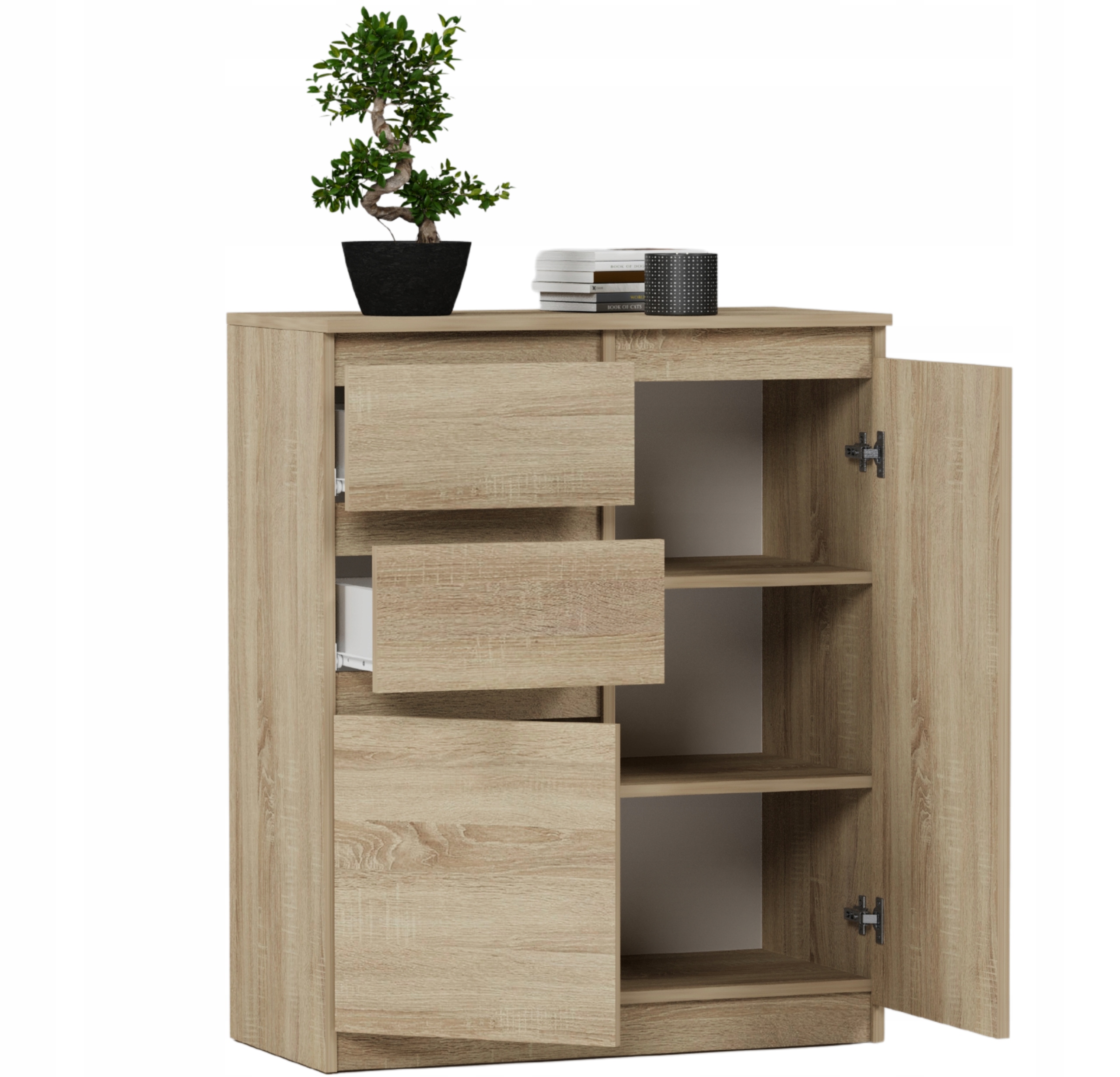 KOMODA 98CM SZAFKA 2 SZUFLADY SONOMA S2