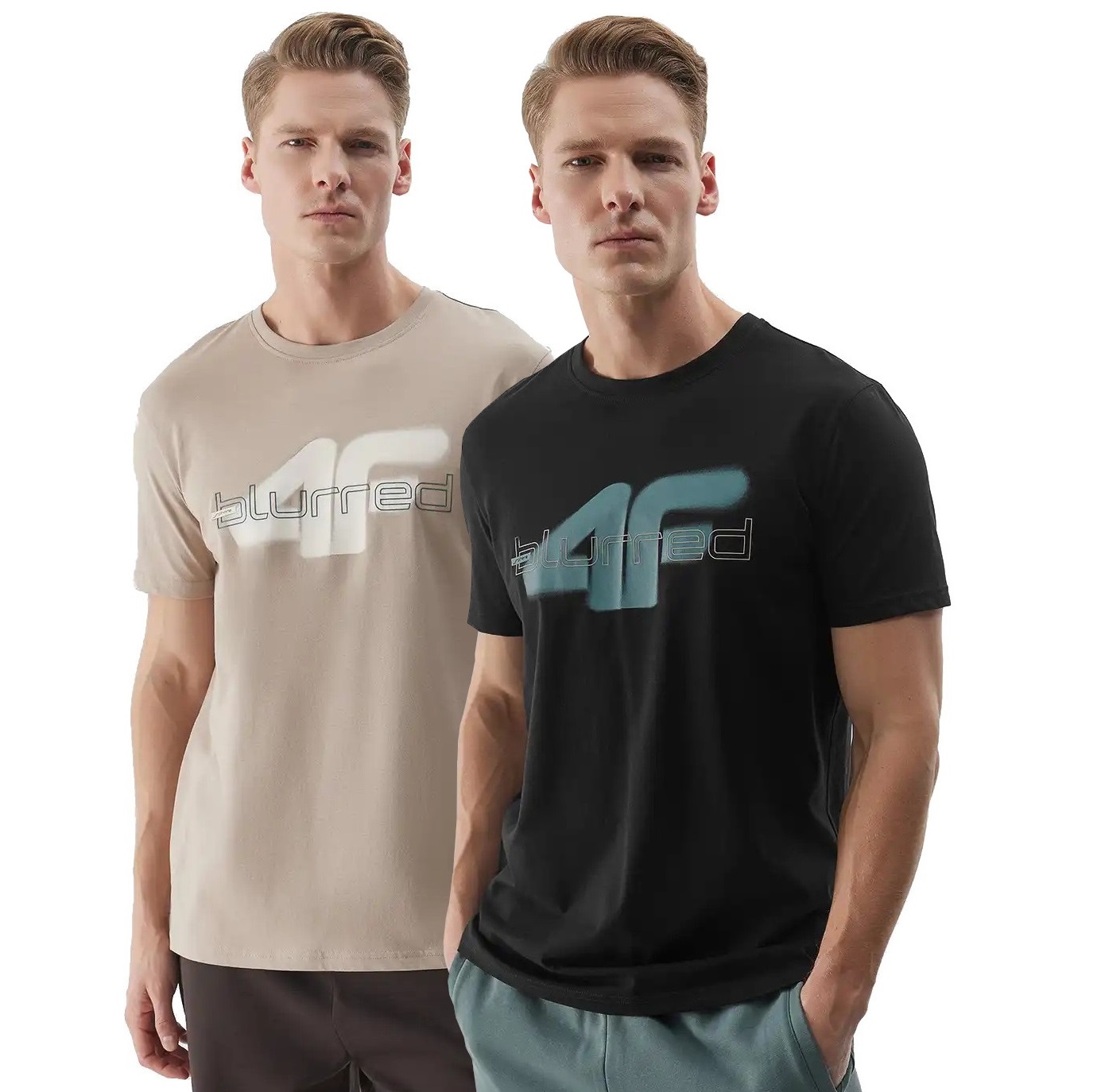 Tričko Pánské 4F Tričko S Potiskem Premium Bavlna Sada 2KS XL