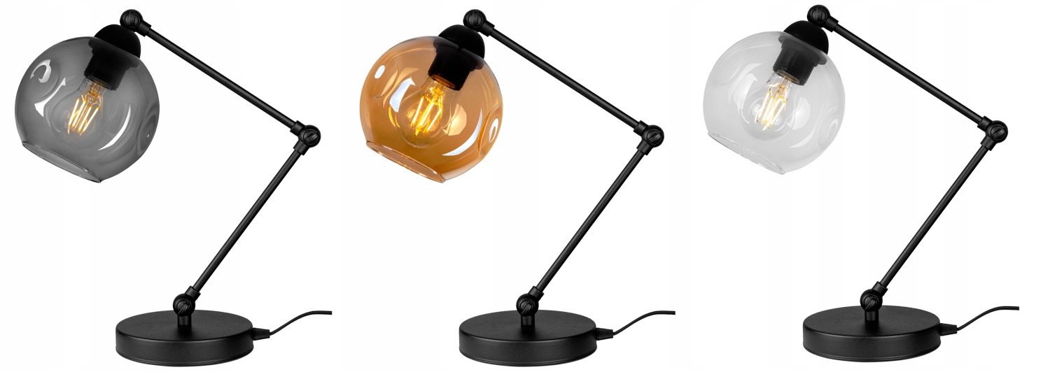 NOWOCZESNA LAMPKA BIURKOWA STOŁOWA NOCNA KULA LED Zasilanie sieciowe