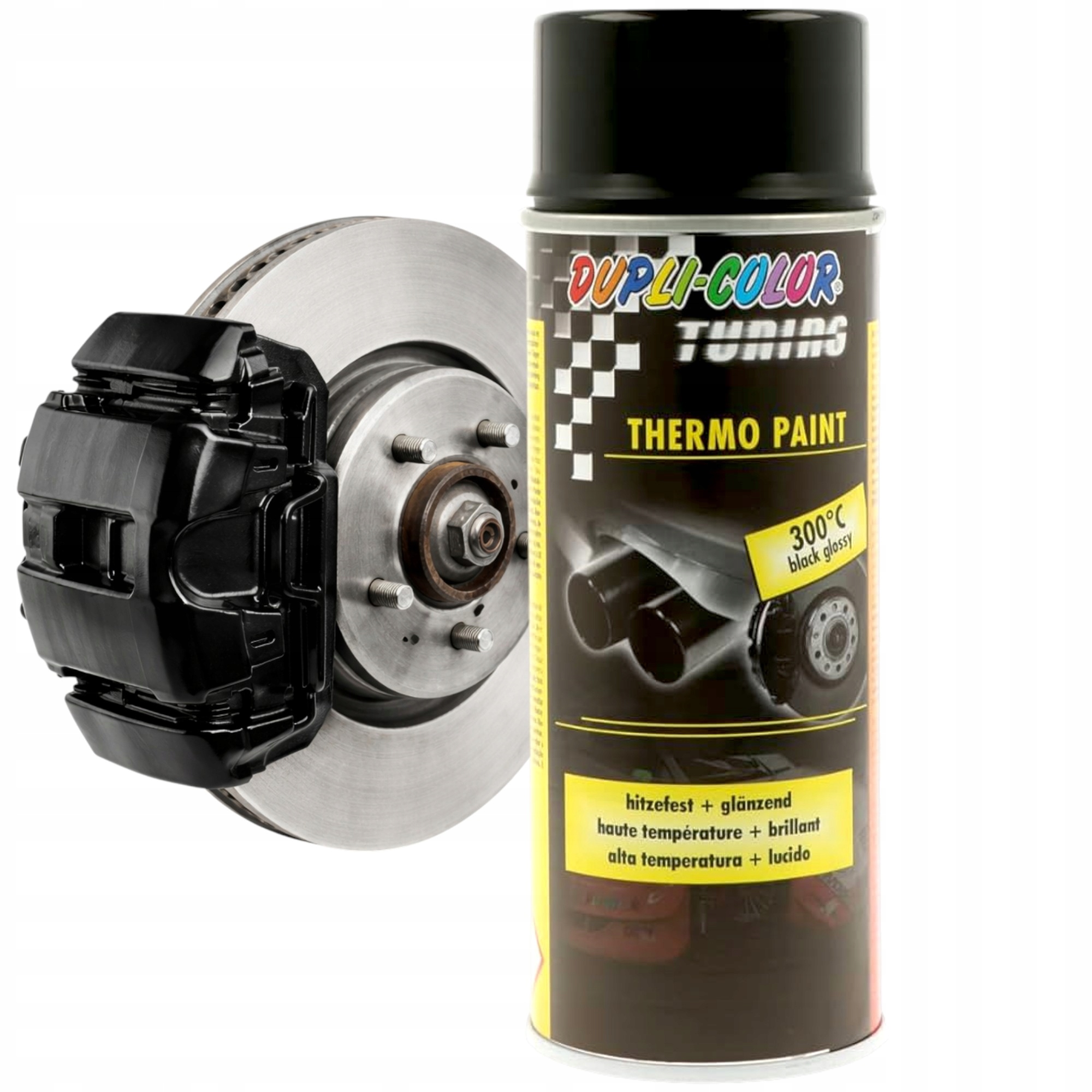 Lakier do zacisków hamulcowych Czarny Połysk Farba Spray 400ML