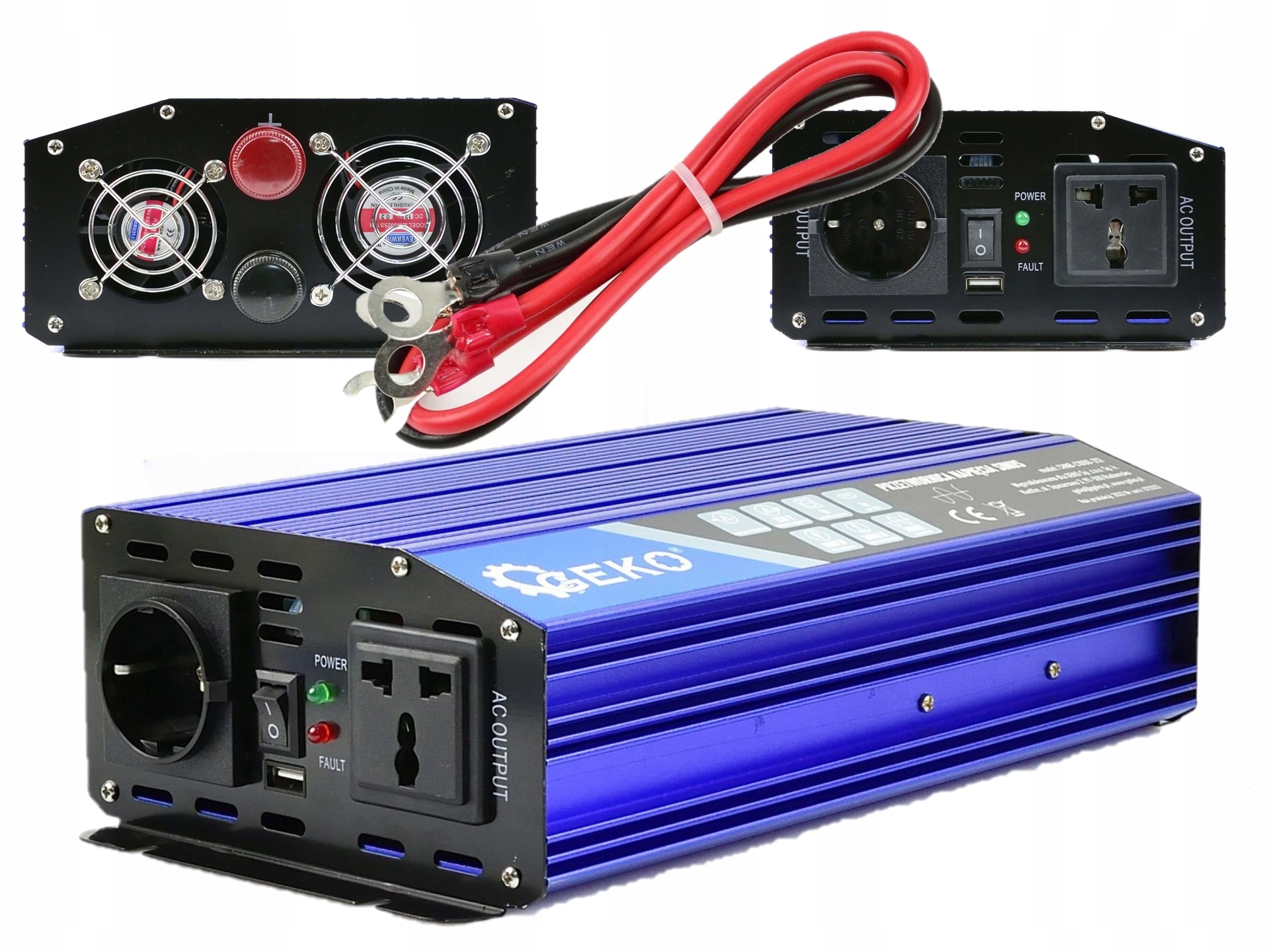 

Przetwornica Prądu 24V 230V 1000W 2000W Sinus