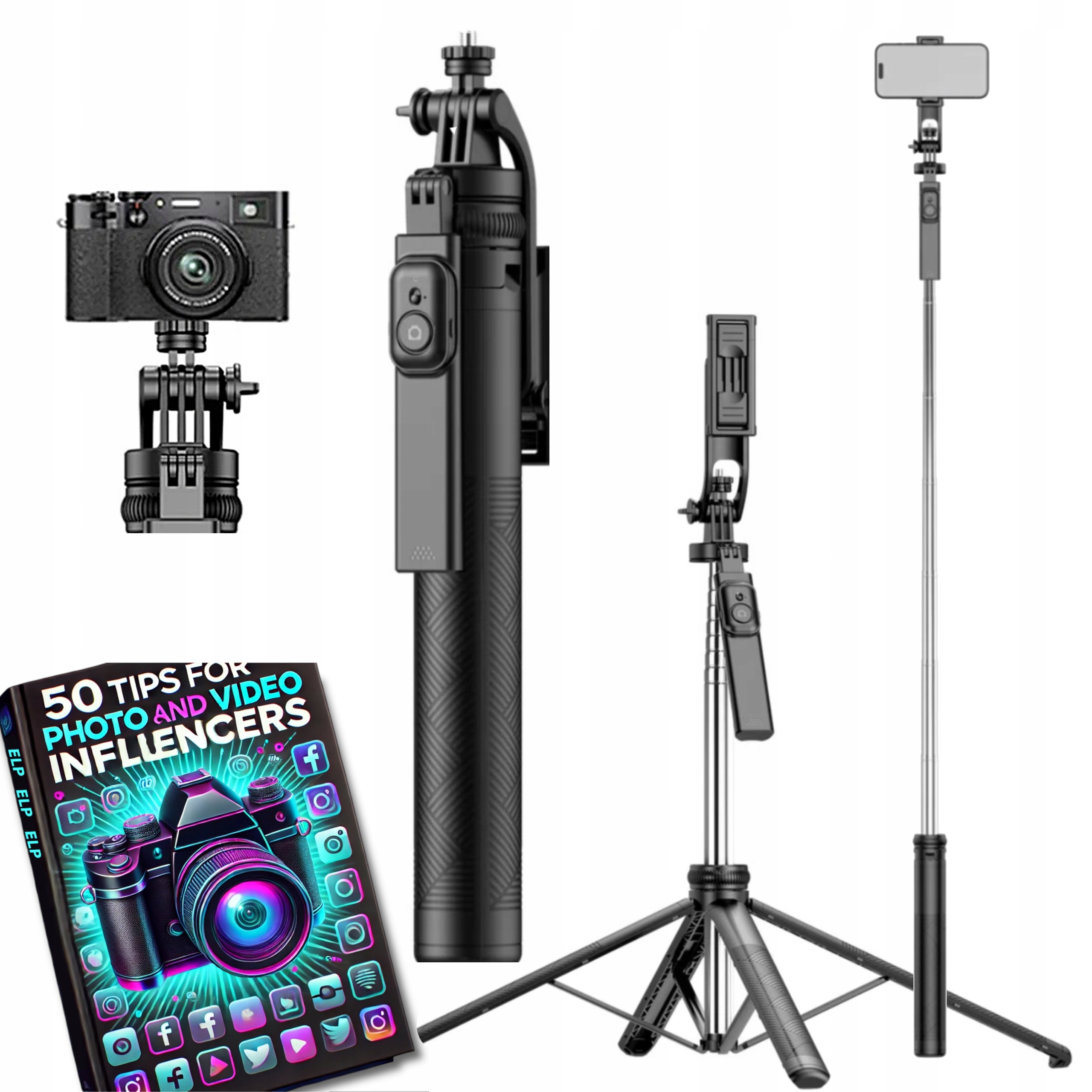 Tripod pro telefon Vysoká tyč pro selfie tyč pro fotoaparát Kij Monopod