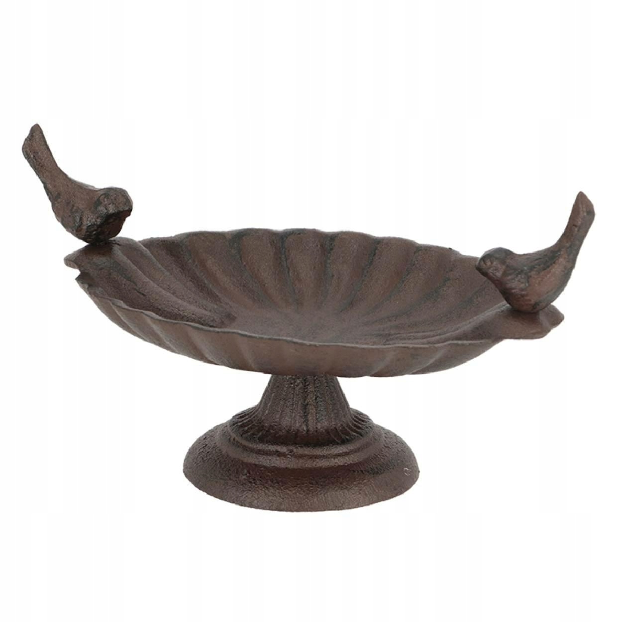 Żeliwne poidełko dla ptaków ogrodowe na nóżce dekoracja rustykalna vintage