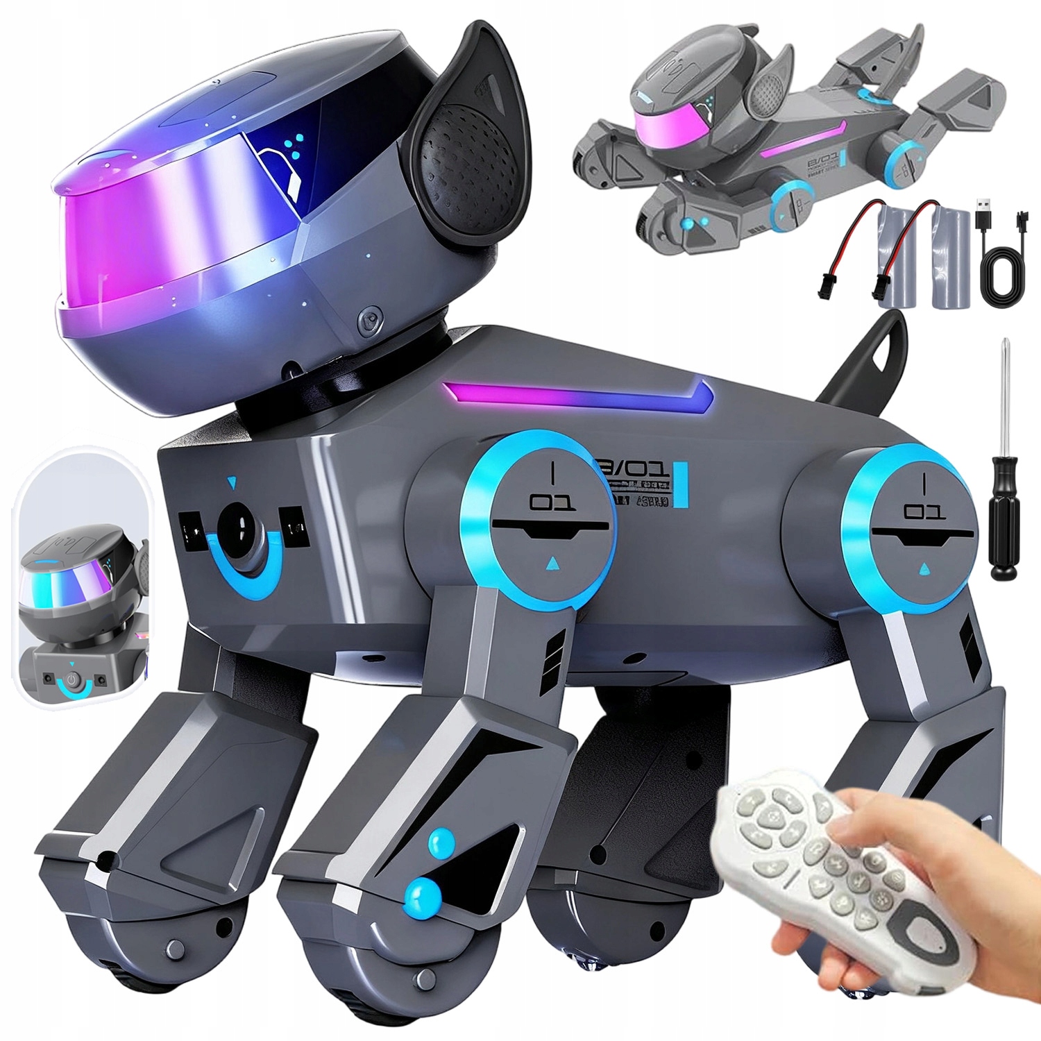 Interaktivní Robot Pes Na Dálkové Ovládání Hračka Programovatelná Led Diodou