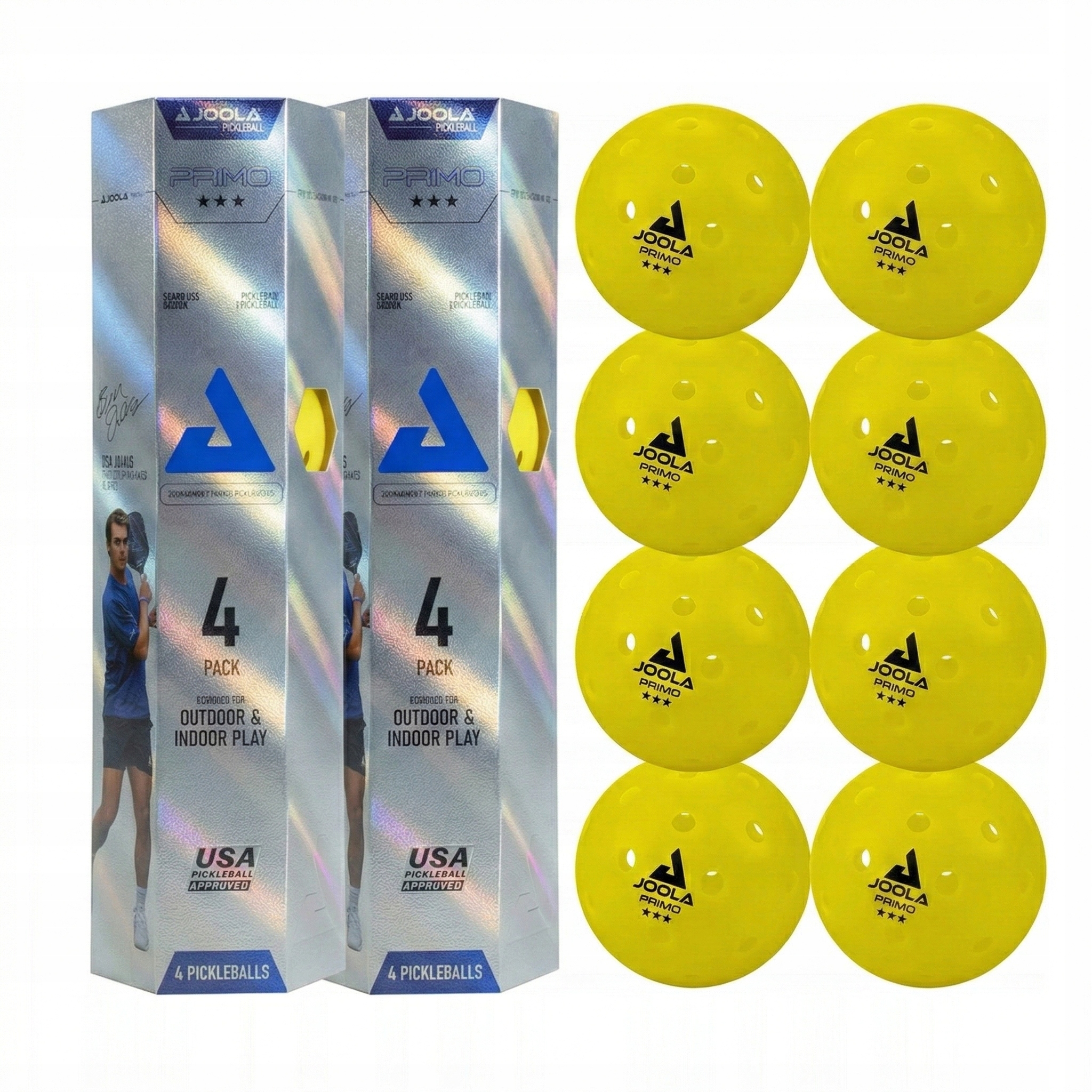 Pickleballové míčky Joola Primo Ball Usapa žluté 8 kusů kusů