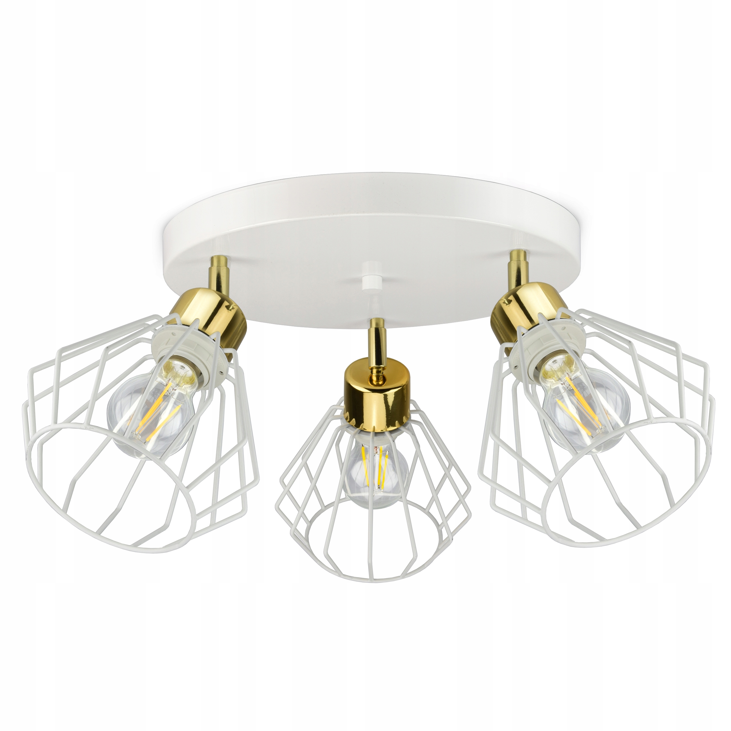 

Lampa Plafon Żyrandol Glamour Biała Złota Led