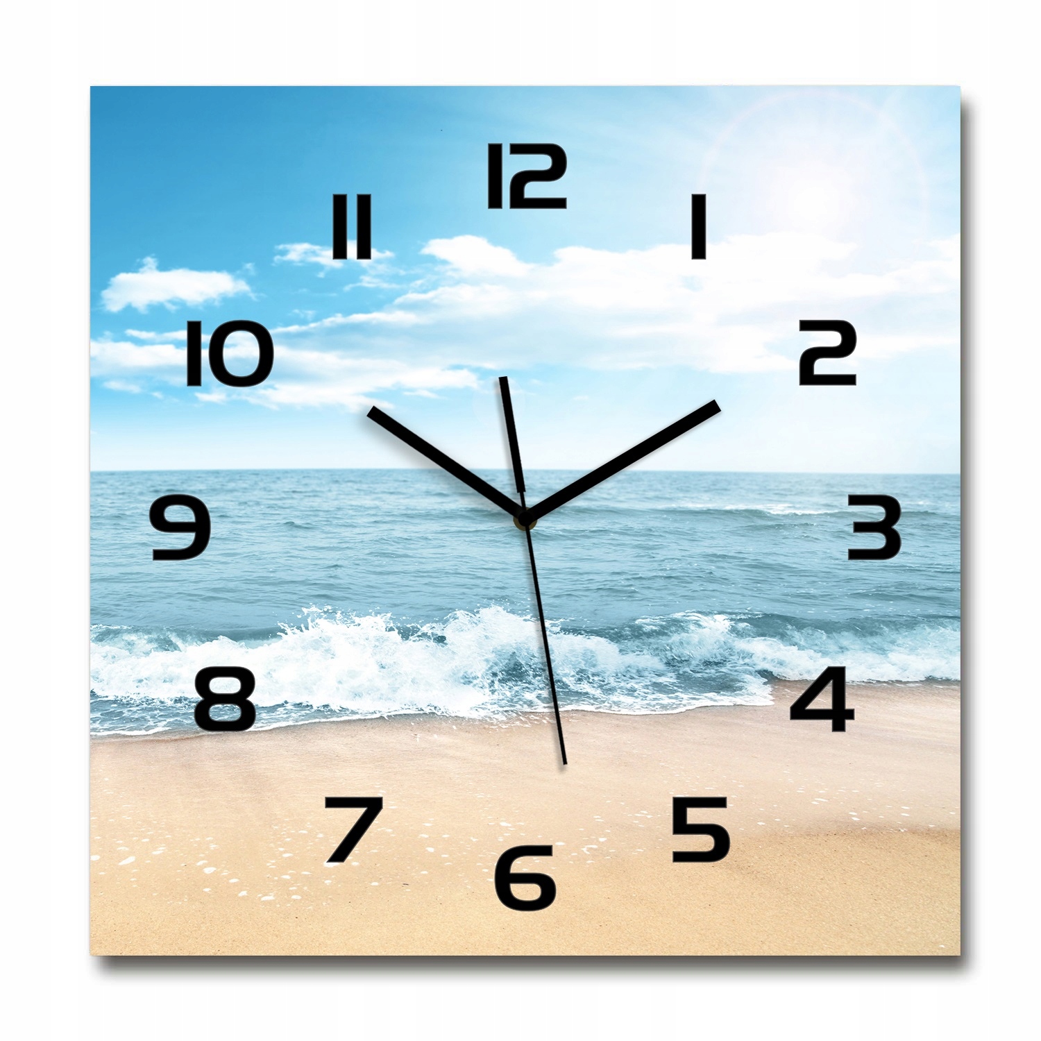 

Szklany zegar, cichy płynący mechanizm Plaża 60x60